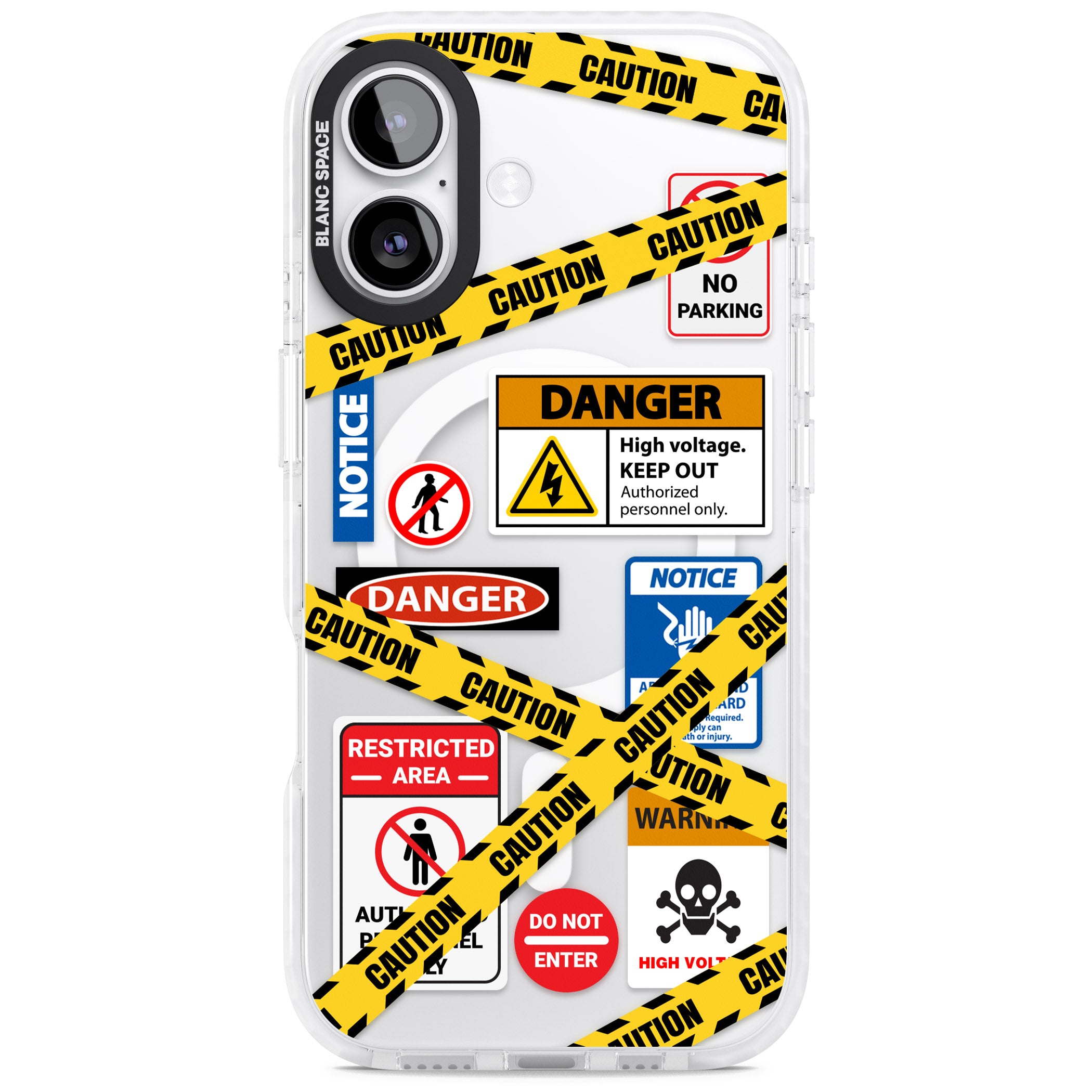 Caution Sign iPhone 17 Impact Pro Clear Phone Case