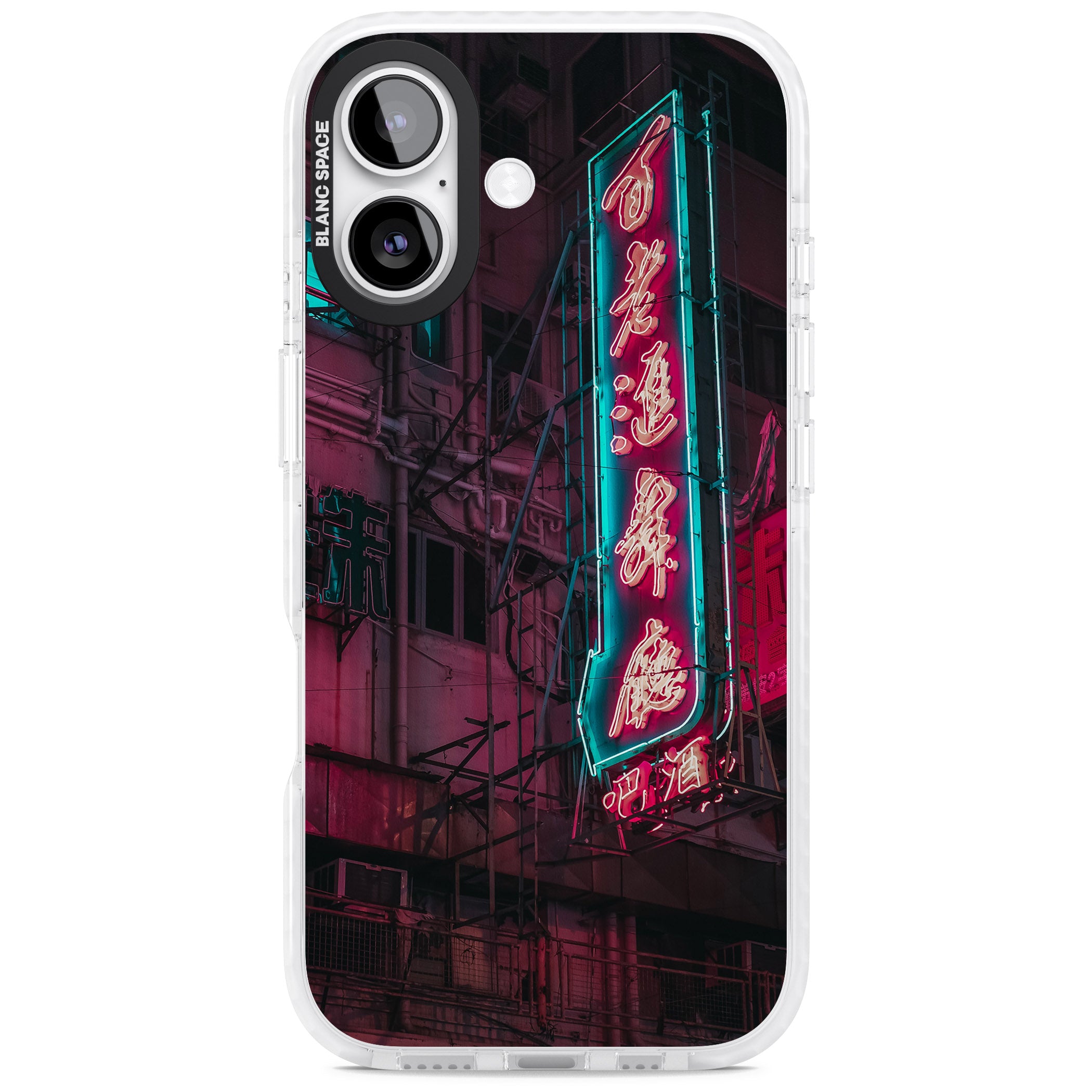Neon Kanji Cityscape iPhone 17 Impact Pro Clear Phone Case