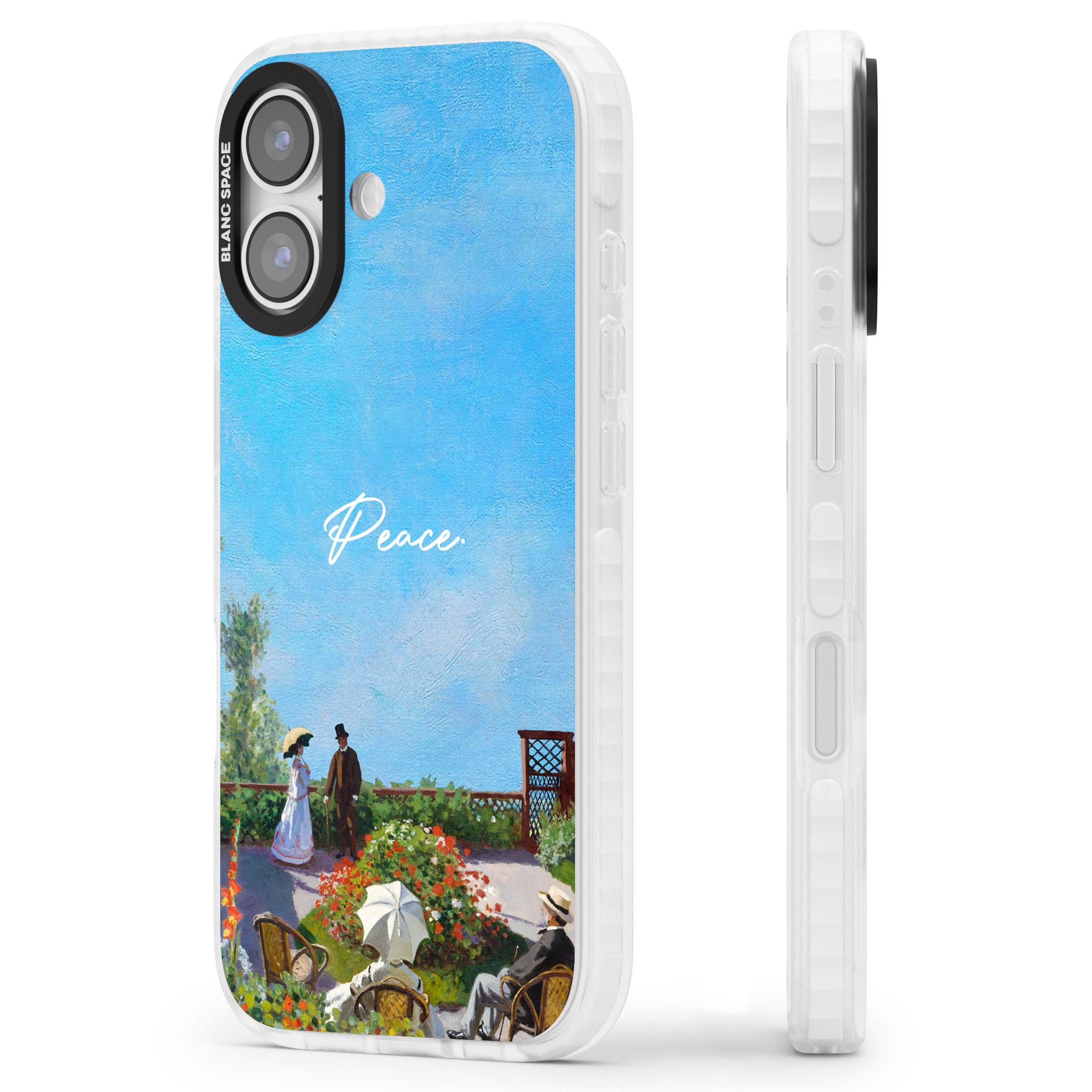 Monet Garden Terrace iPhone 17 Impact Pro Clear Phone Case Side Profile