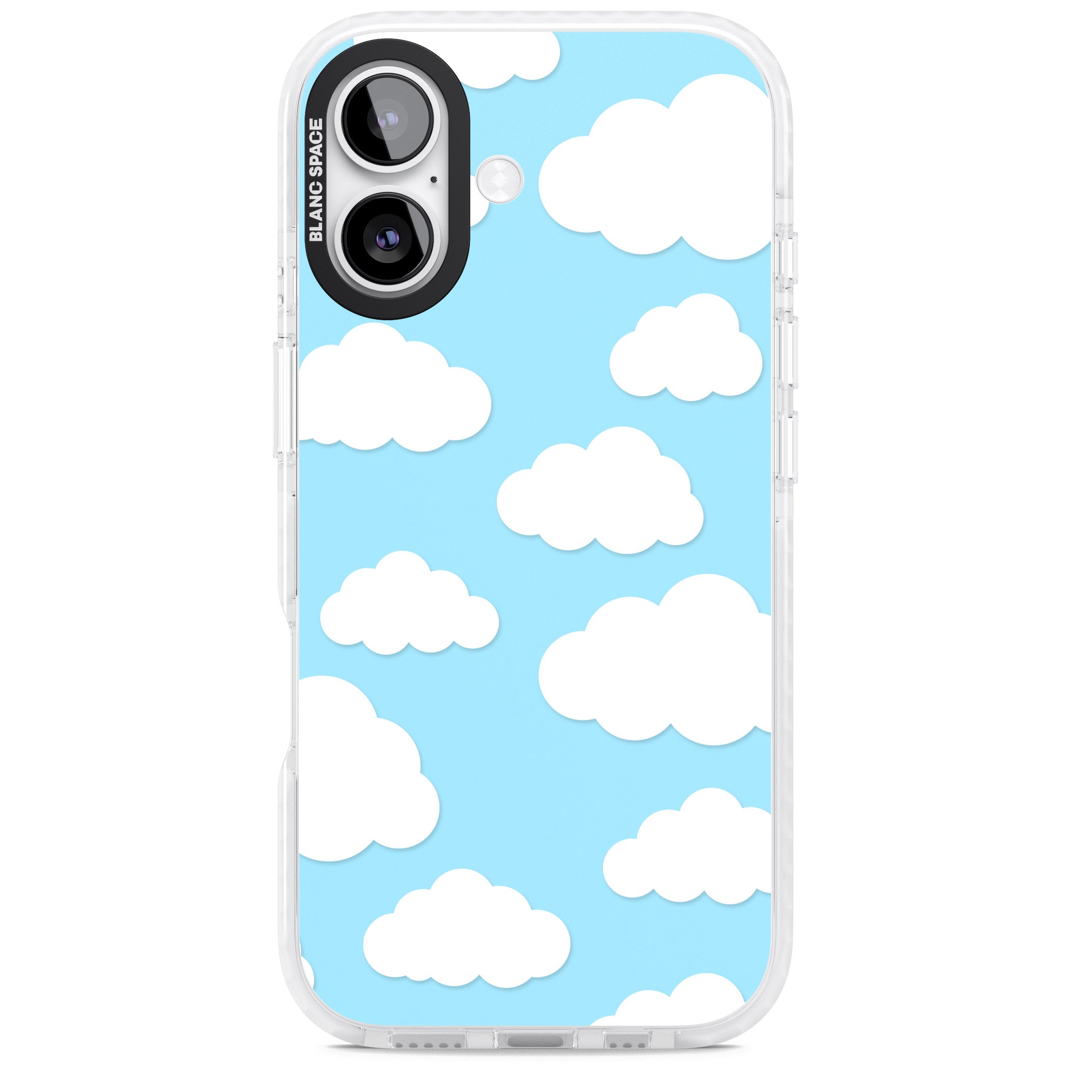 Blue Sky & Clouds Pattern iPhone 17 Impact Pro Clear Phone Case