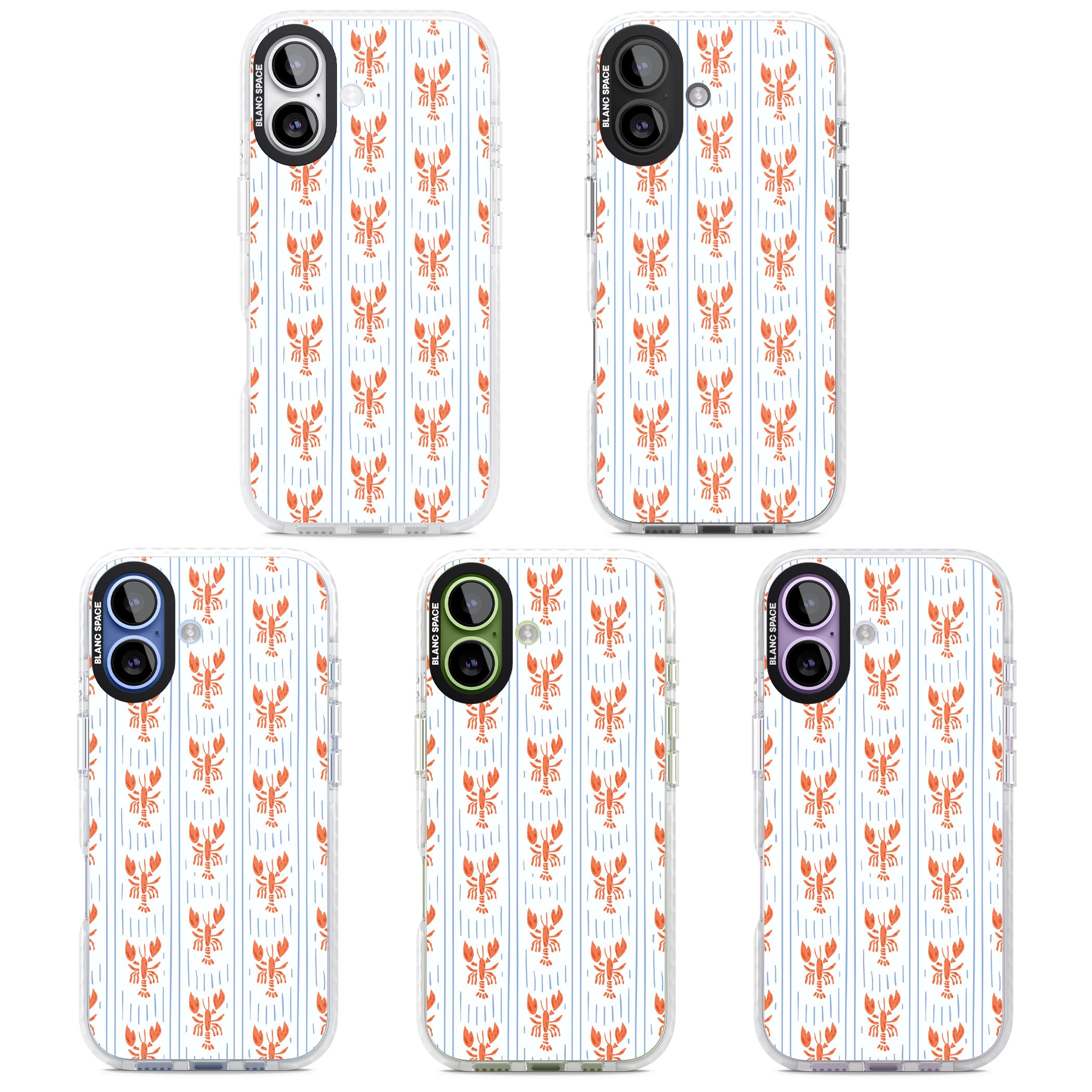 Lobster Stripes iPhone 17 Impact Pro Clear Phone Case APT Impact Protection