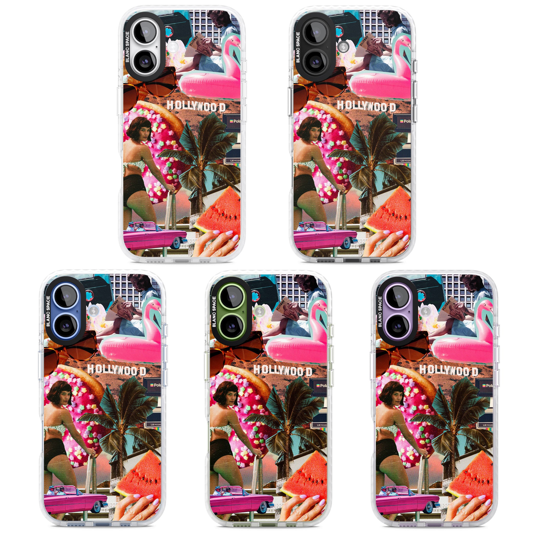 Hollywood Retro Collage iPhone 17 Impact Pro Clear Phone Case APT Impact Protection