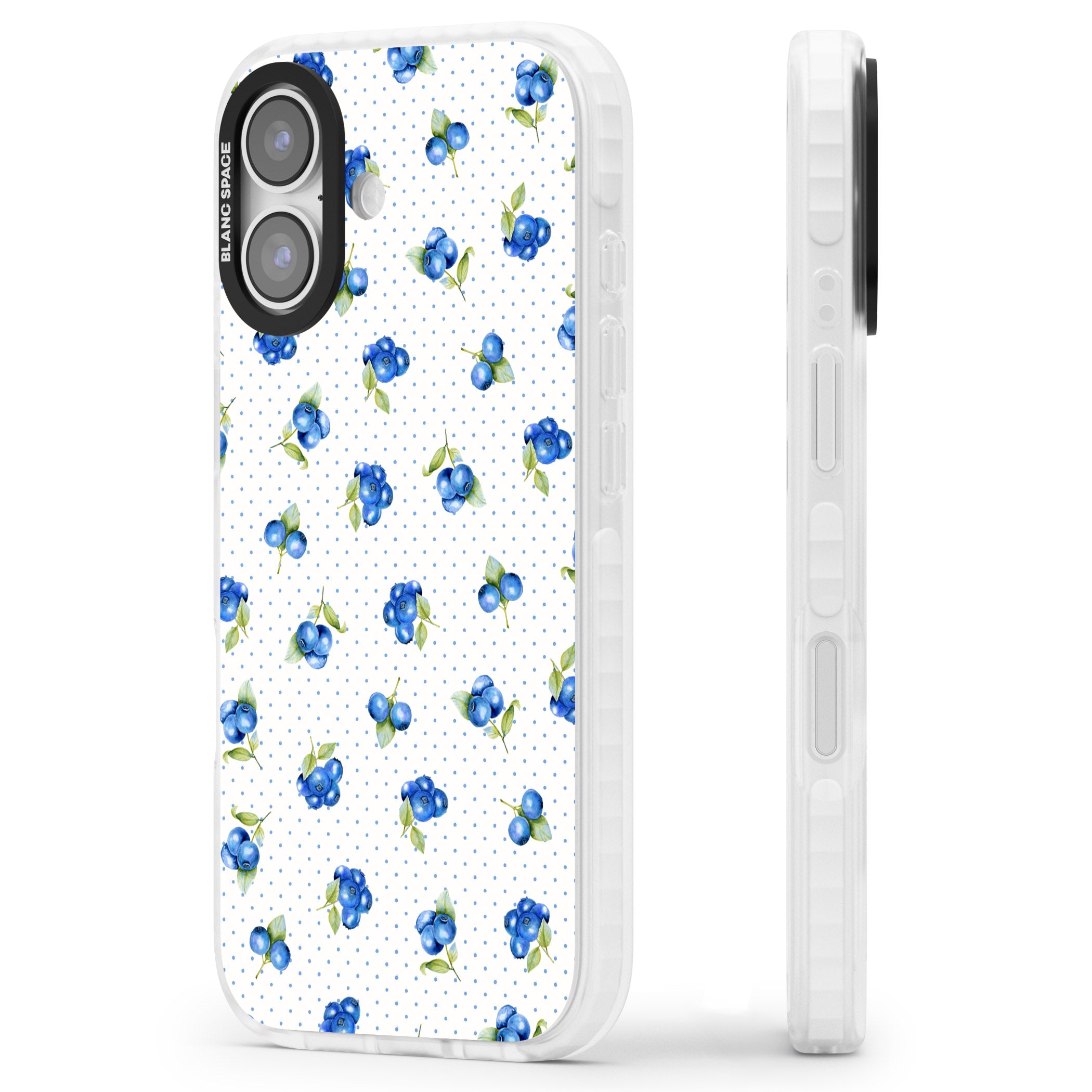 Blueberry Picnic iPhone 17 Impact Pro Clear Phone Case Side Profile