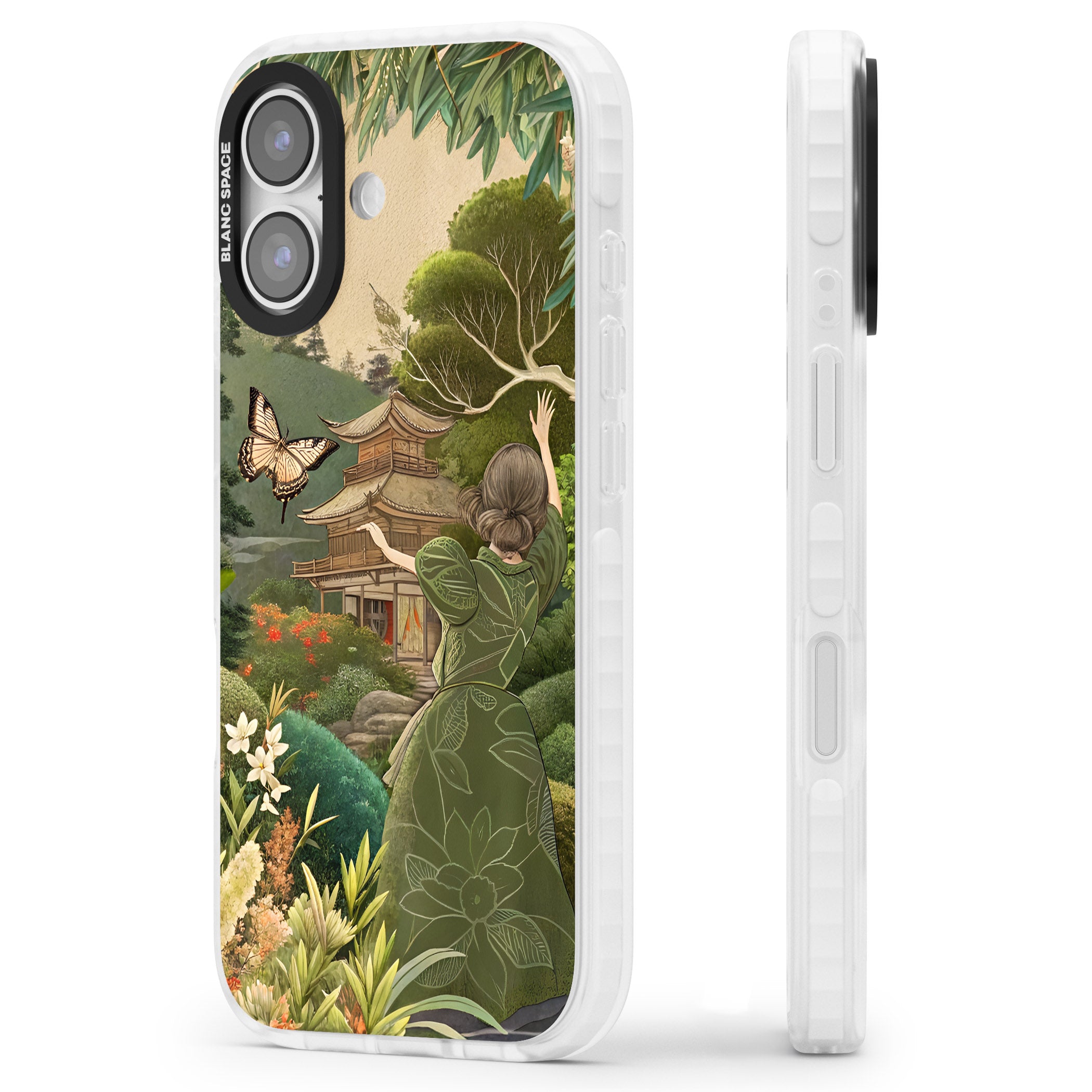 Japanese Nature iPhone 17 Impact Pro Clear Phone Case Side Profile