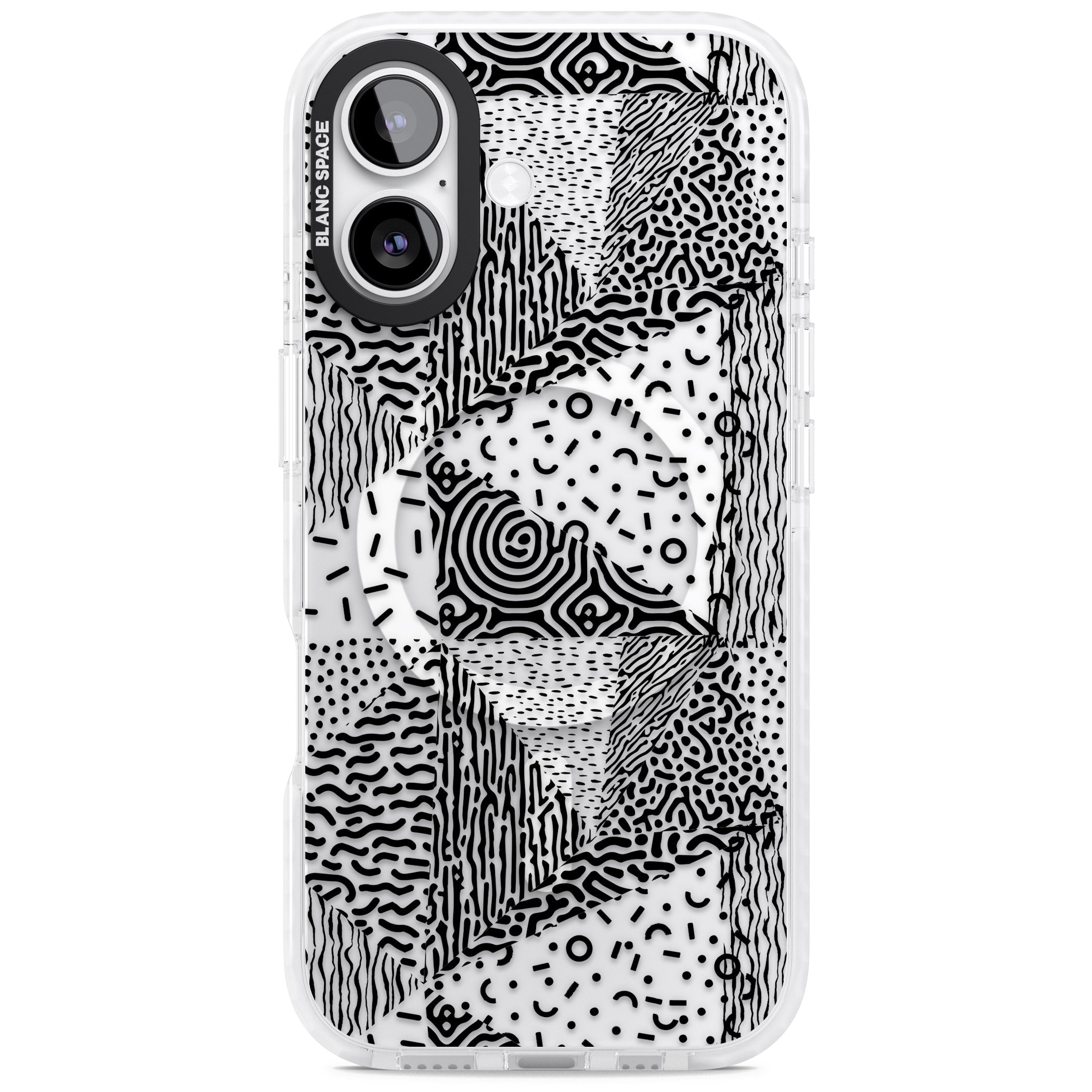 Monochrome Pattern iPhone 17 Impact Pro Clear Phone Case