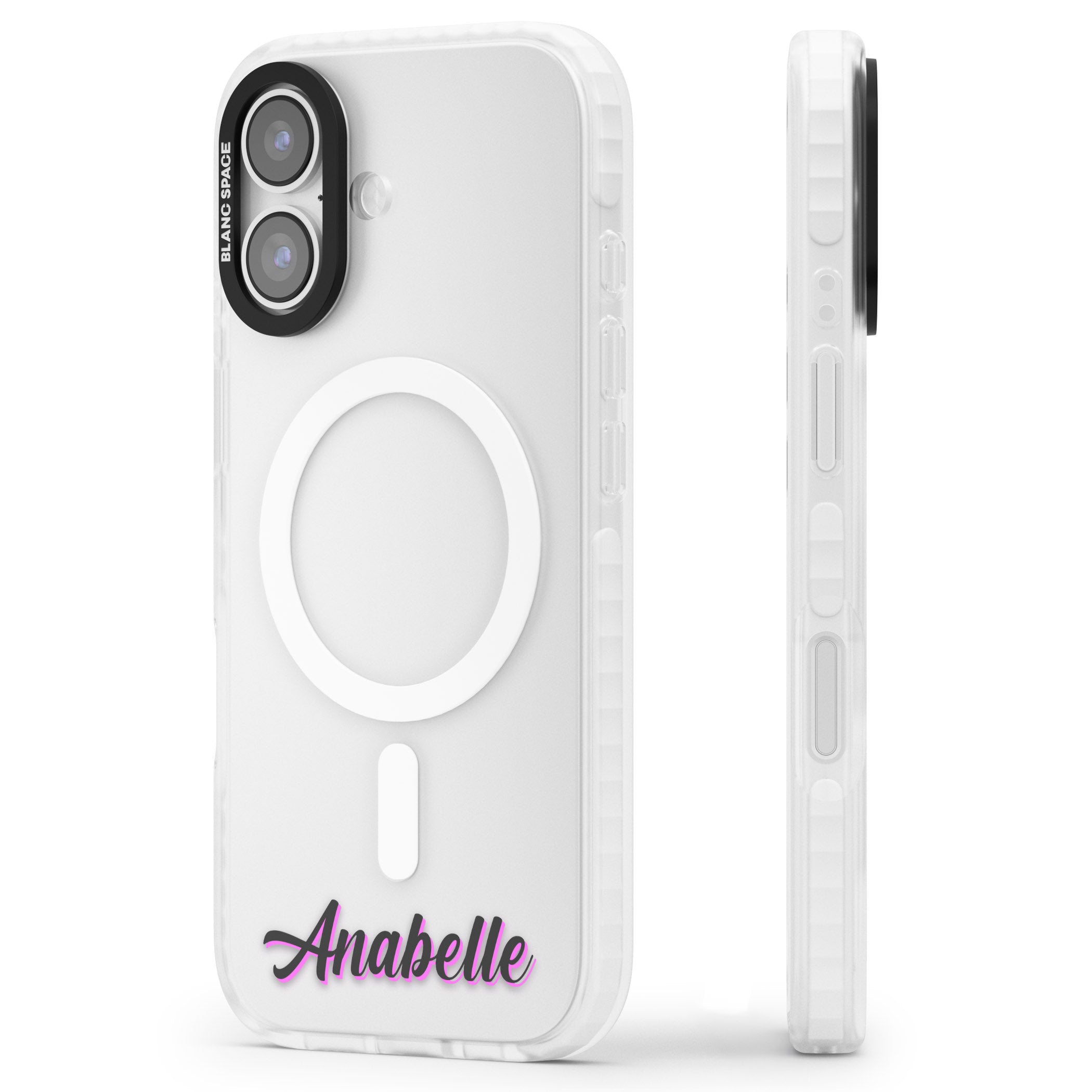 Personalised Cute Bottom Name iPhone 17 Impact Pro Clear Phone Case Side Profile