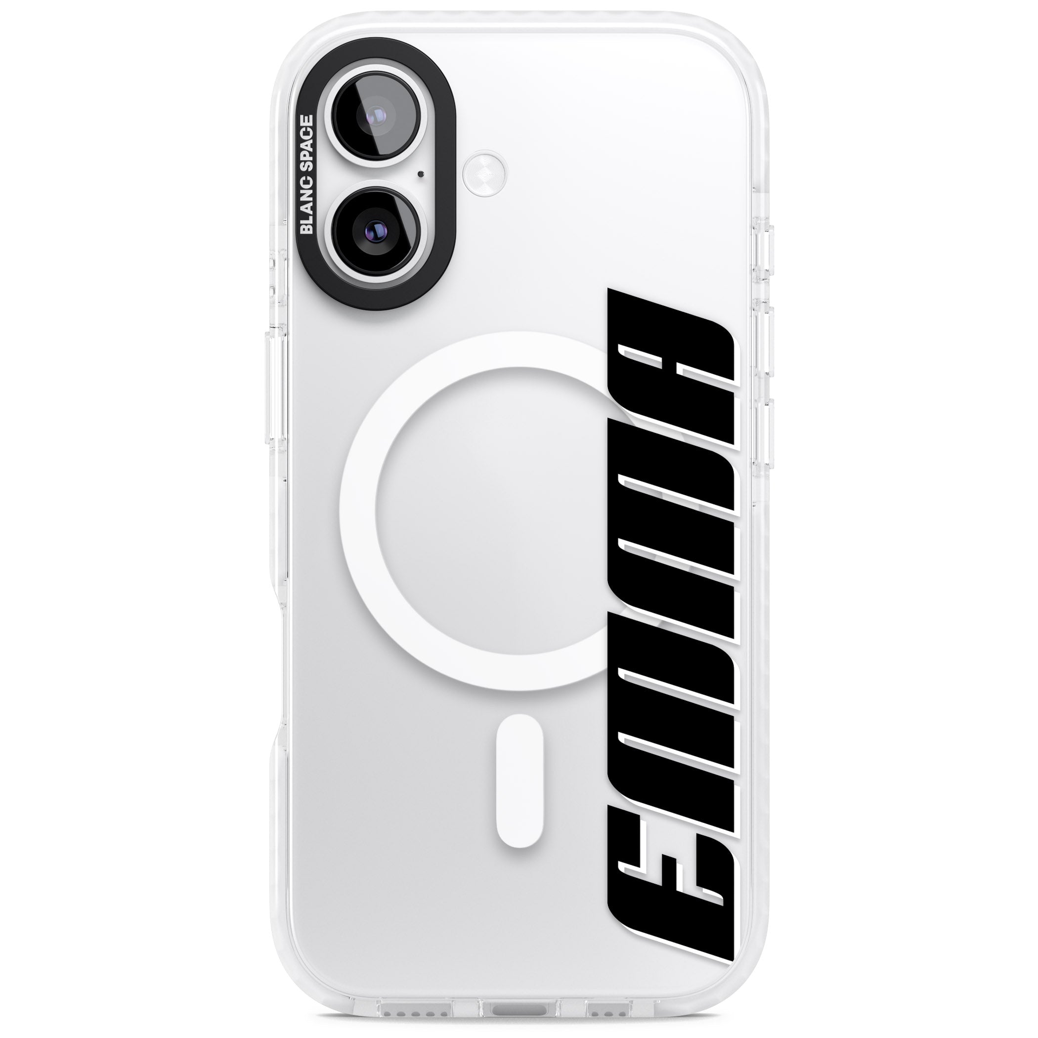 Personalised Vertical Bold Name iPhone 17 Impact Pro Clear Phone Case