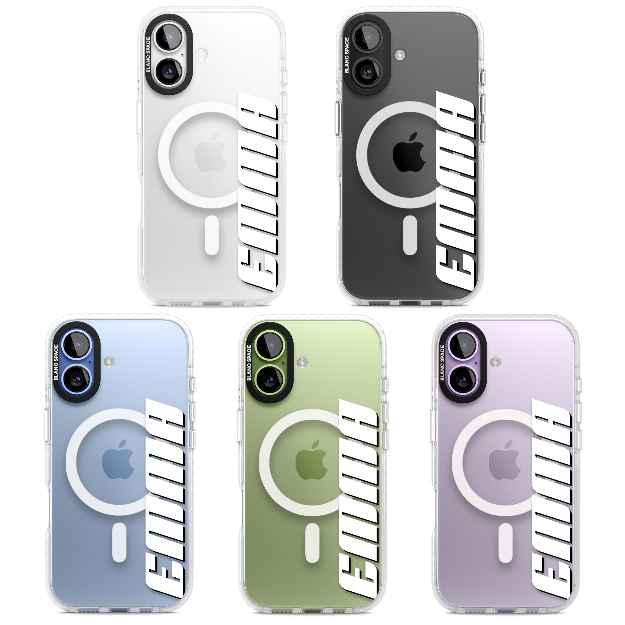 Personalised Vertical Bold Name iPhone 17 Impact Pro Clear Phone Case APT Impact Protection