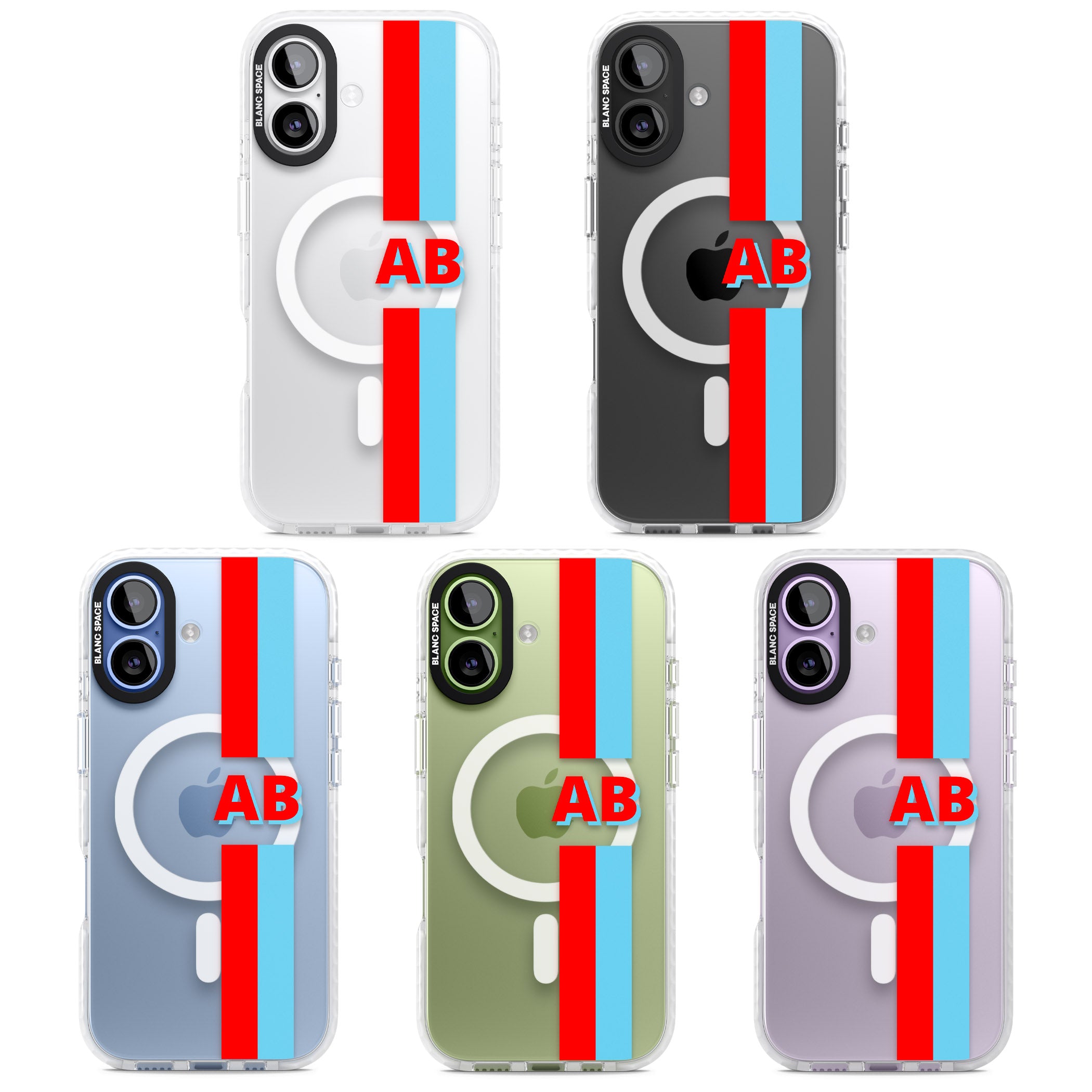 Personalised Bold Striped iPhone 17 Impact Pro Clear Phone Case APT Impact Protection