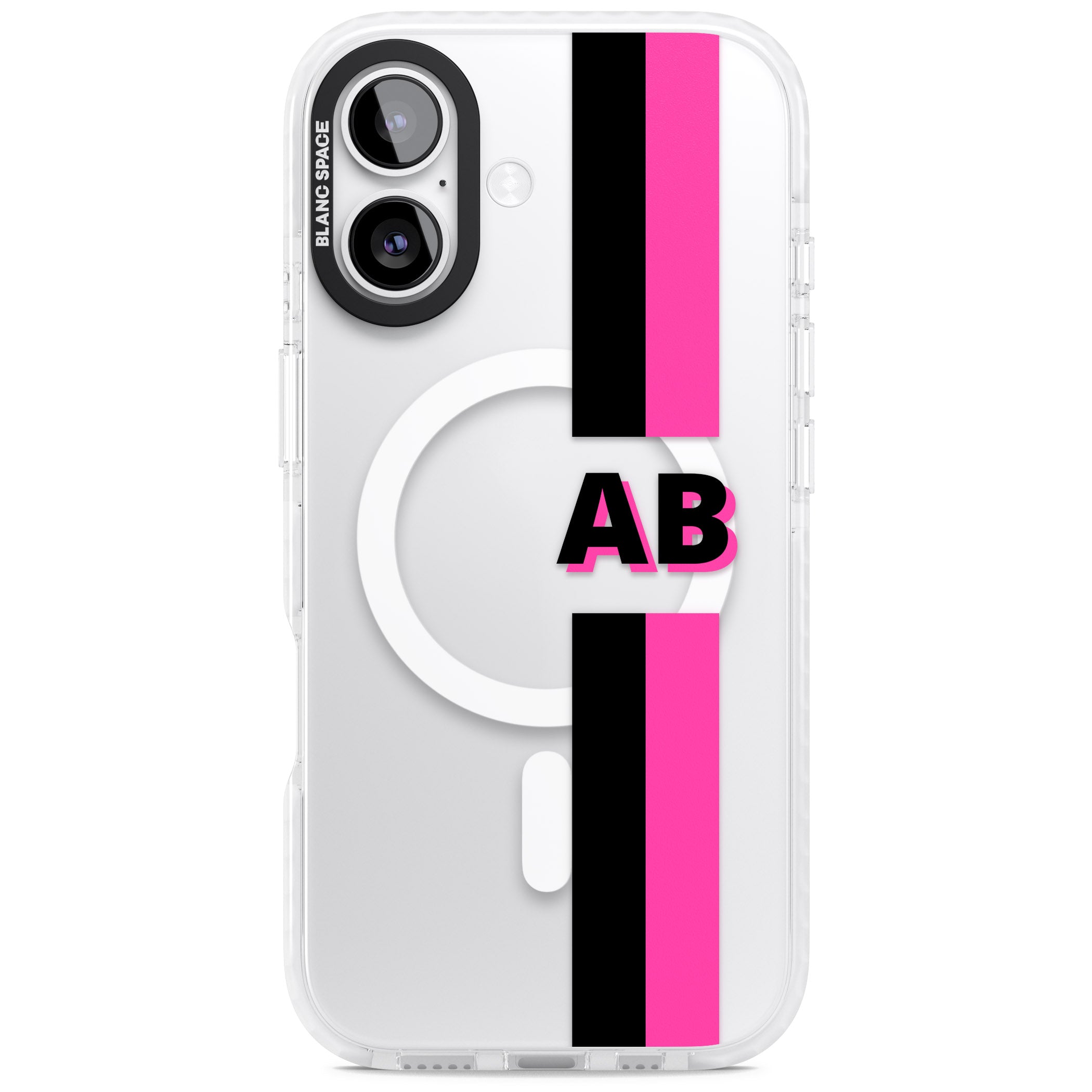 Personalised Bold Name Stripe iPhone 17 Impact Pro Clear Phone Case