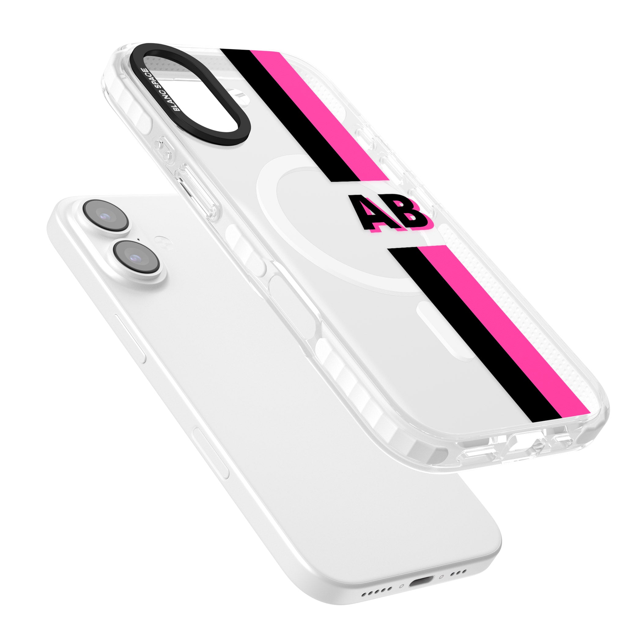 Personalised Bold Name Stripe iPhone 17 Impact Pro Clear Phone Case Colours