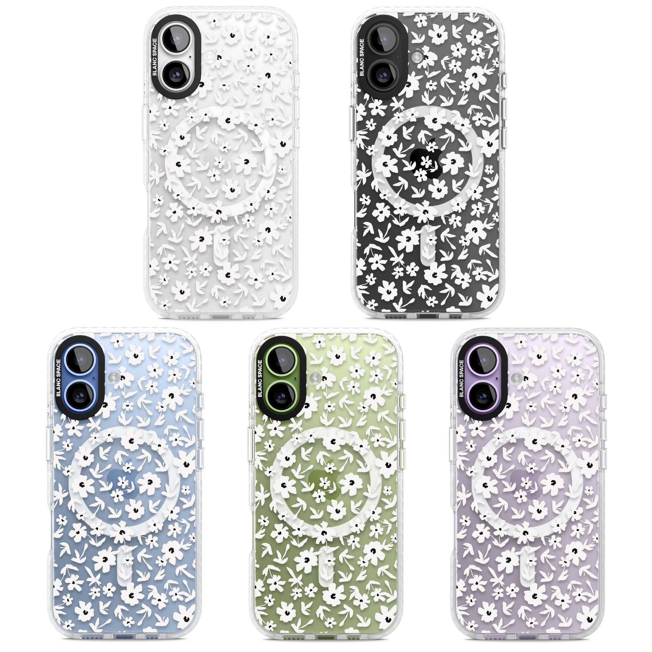 Monochrome Floral iPhone 17 Impact Pro Clear Phone Case APT Impact Protection