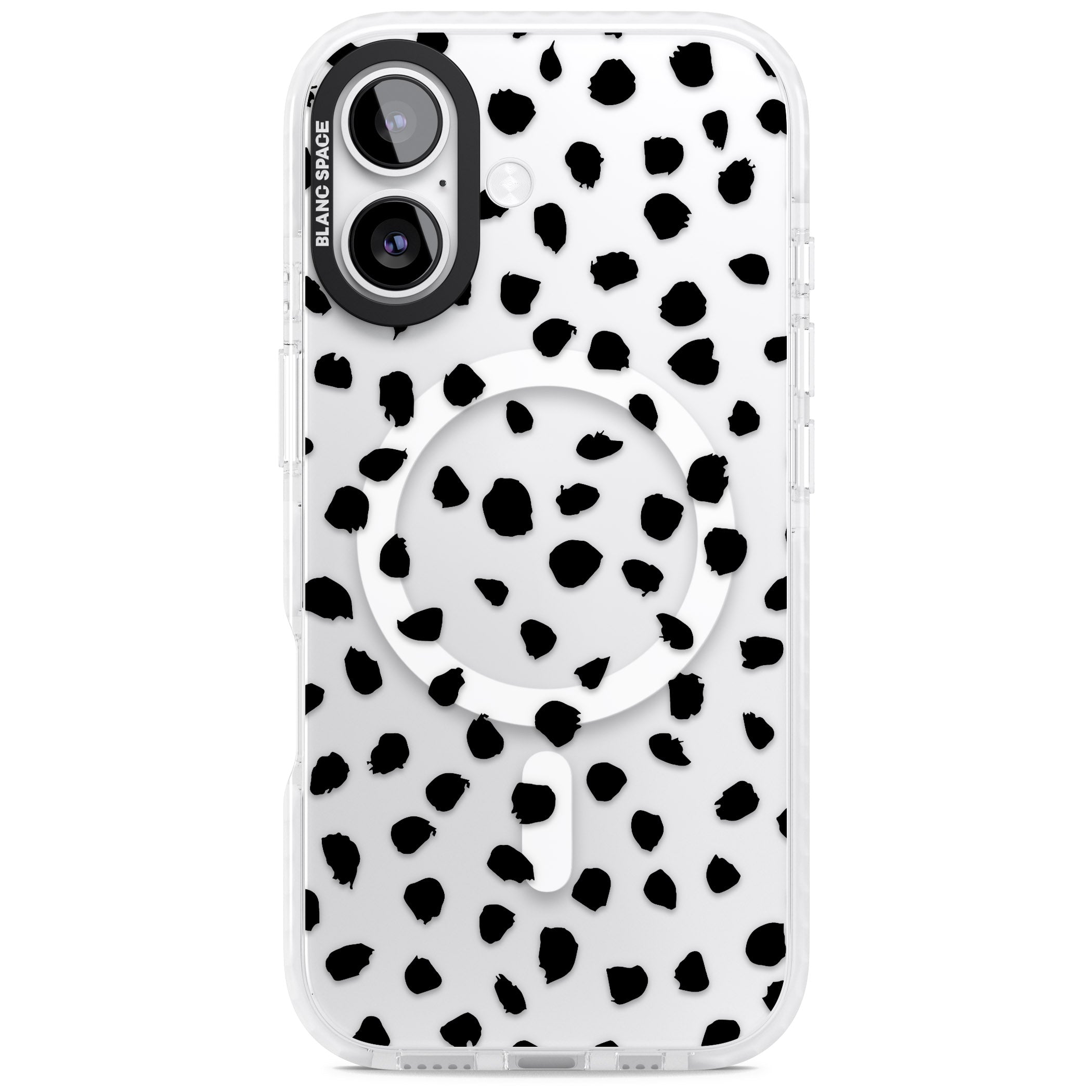 Black Dalmatian Polka Dot iPhone 17 Impact Pro Clear Phone Case