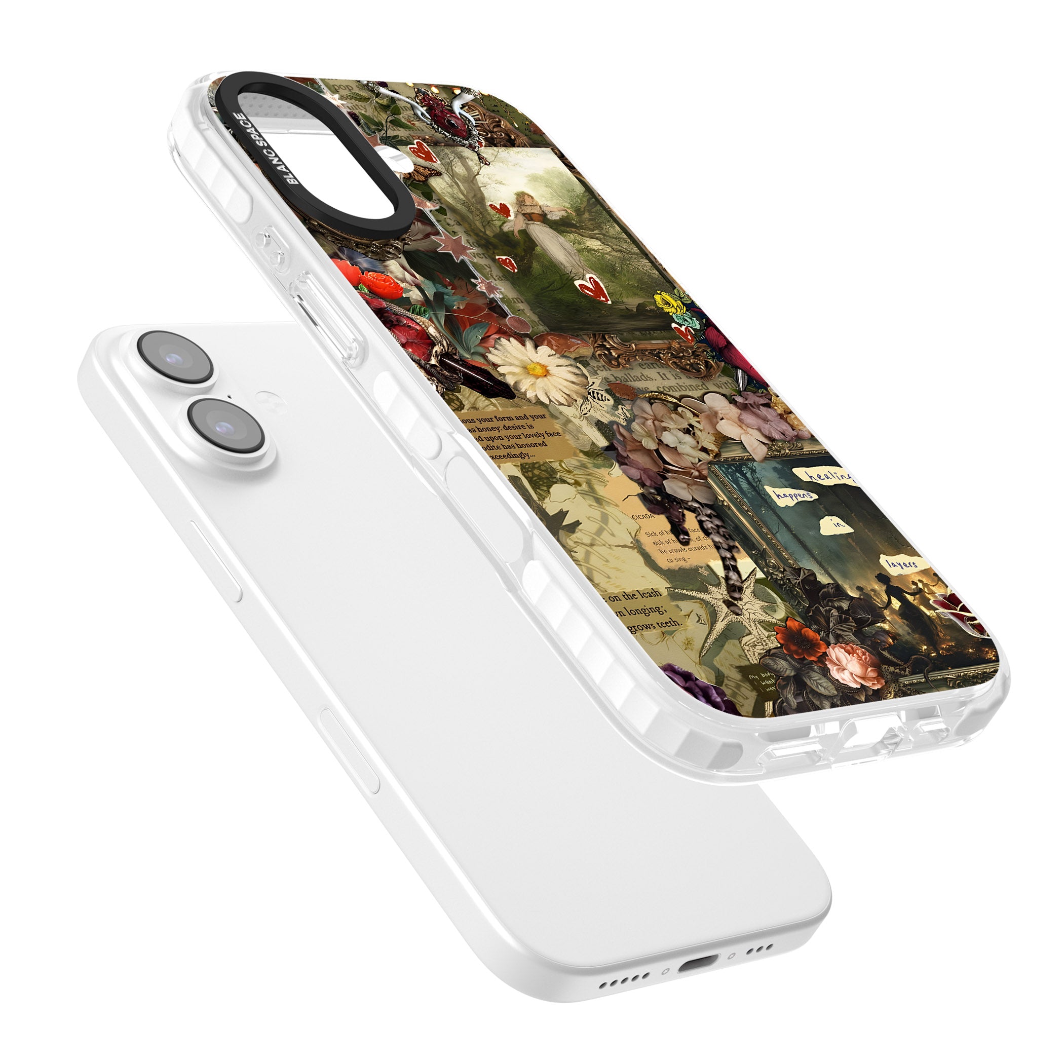 Textbook Romance Collage iPhone 17 Impact Pro Clear Phone Case Colours