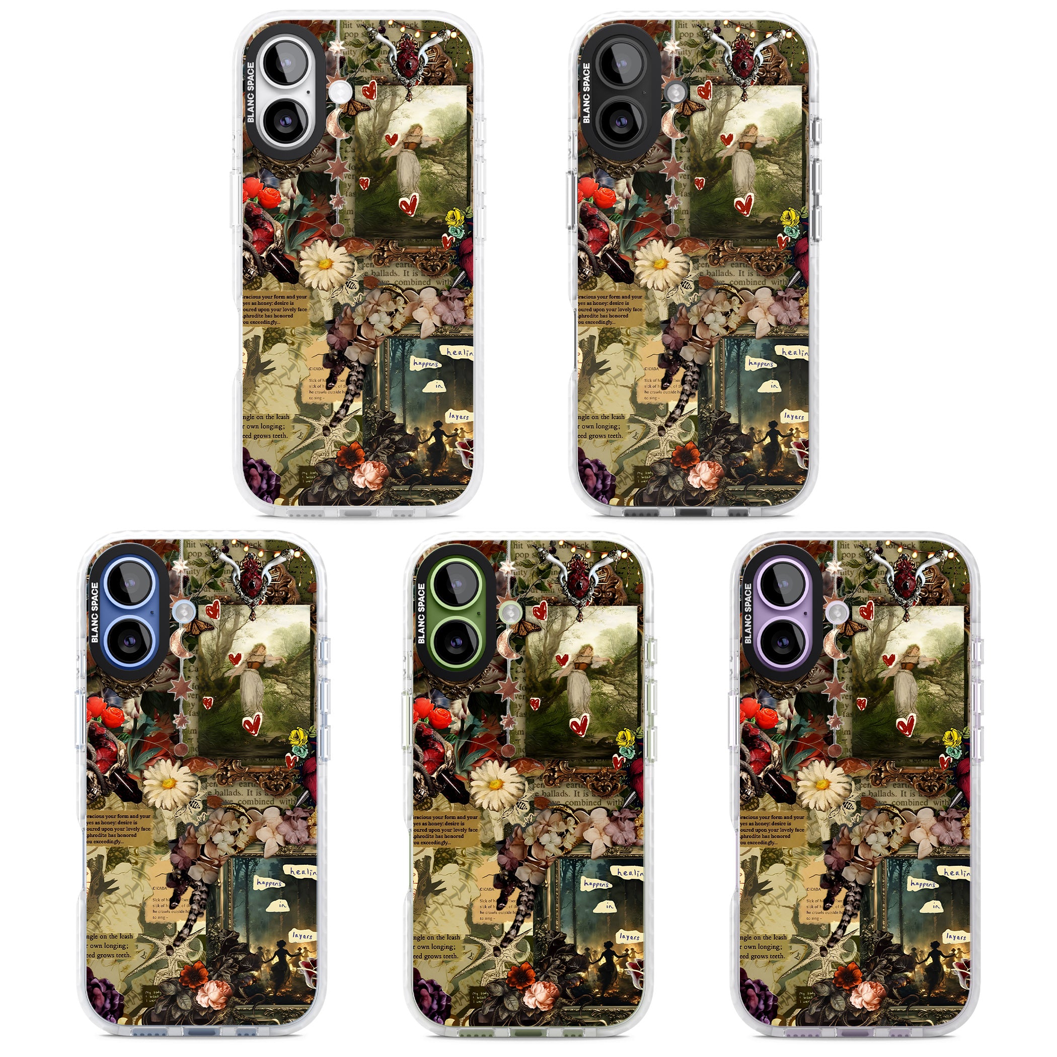 Textbook Romance Collage iPhone 17 Impact Pro Clear Phone Case APT Impact Protection