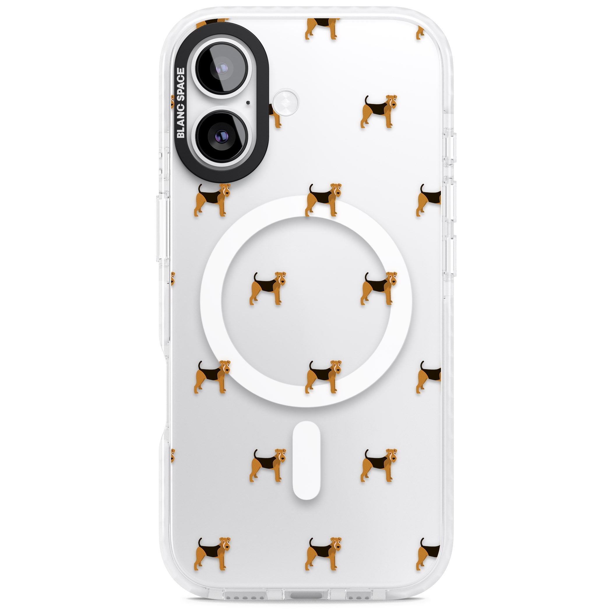 Airedale Terrier Dog Pattern iPhone 17 Impact Pro Clear Phone Case
