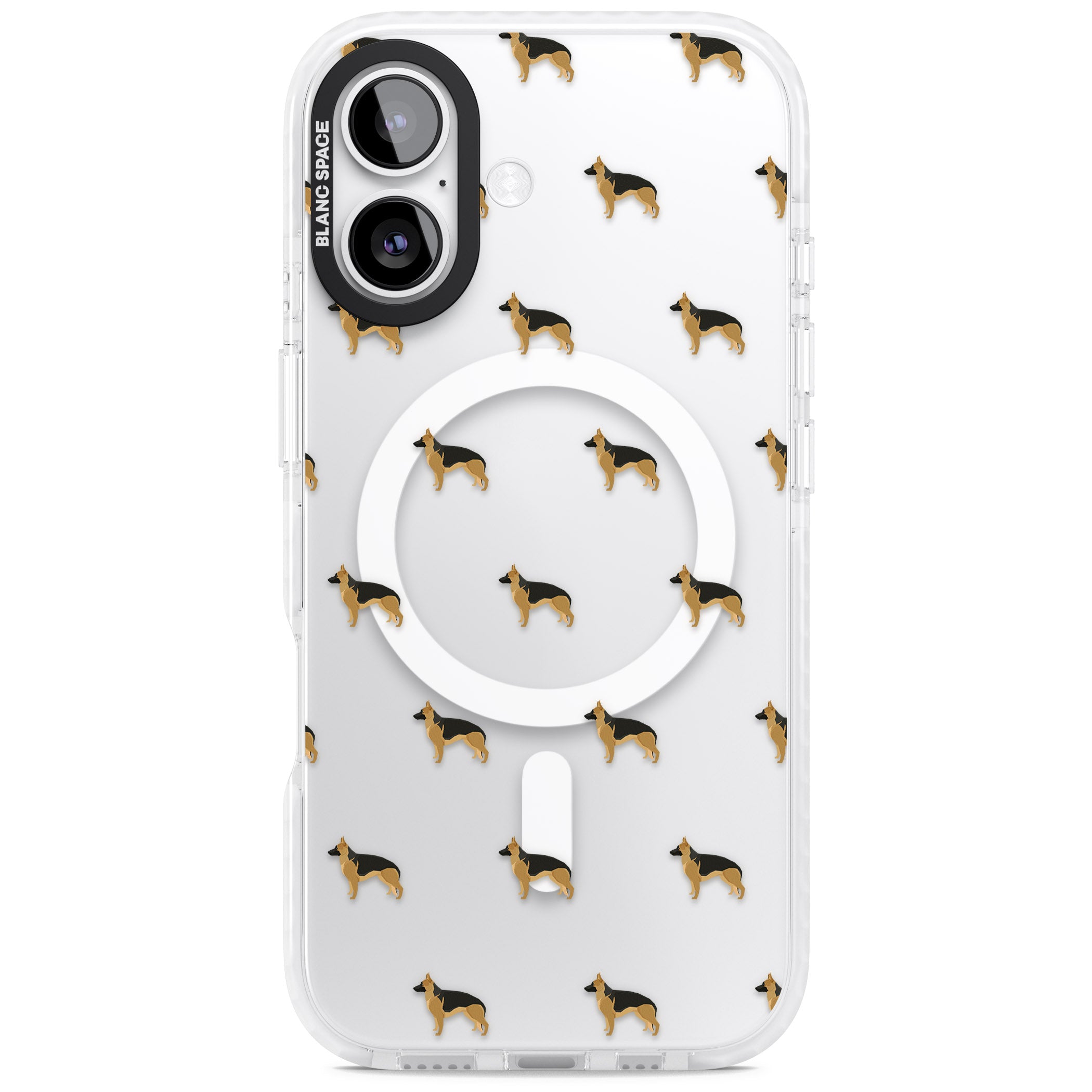 German Shepherd Pattern Clear iPhone 17 Impact Pro Clear Phone Case