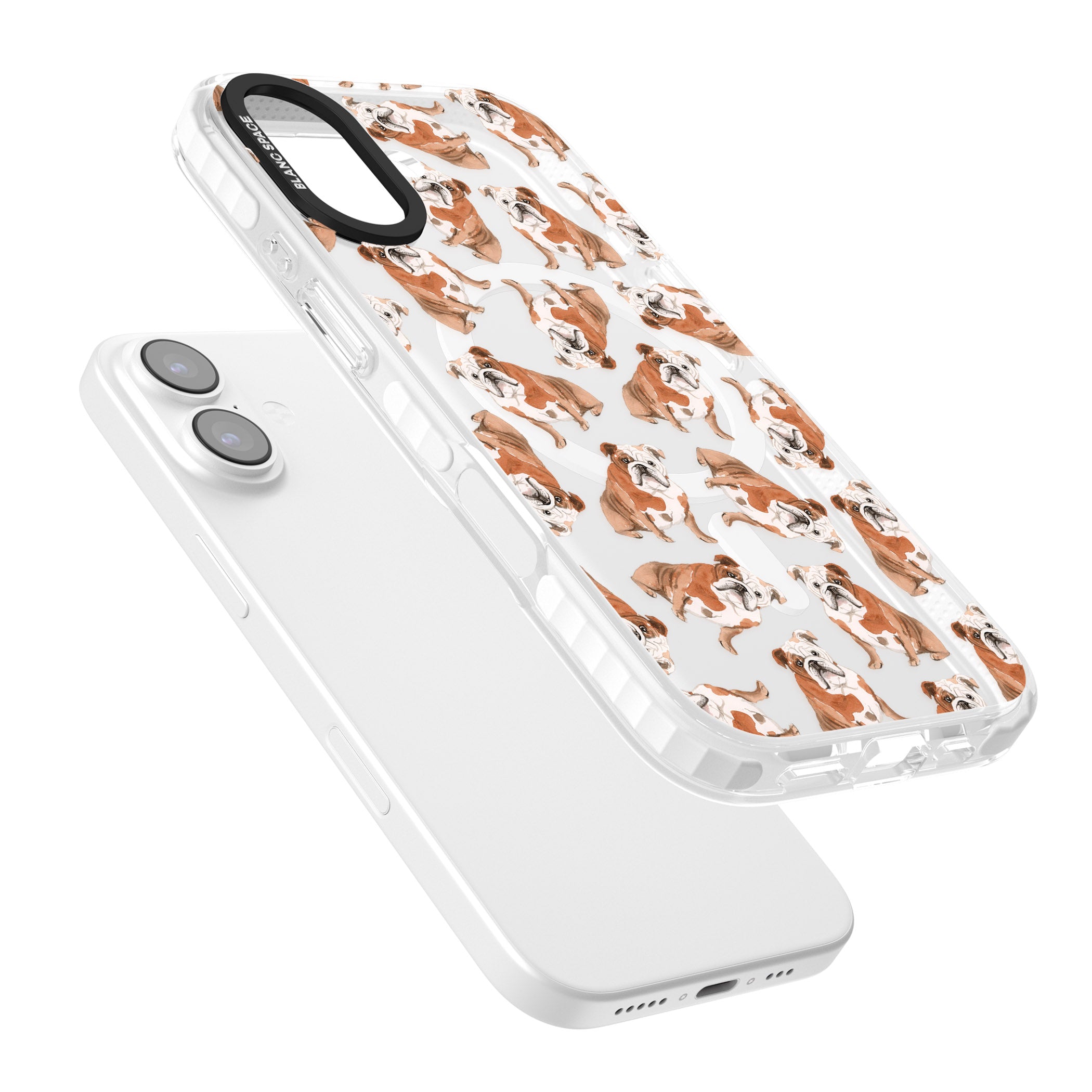 English Bulldog Watercolour Dog Pattern iPhone 17 Impact Pro Clear Phone Case Colours