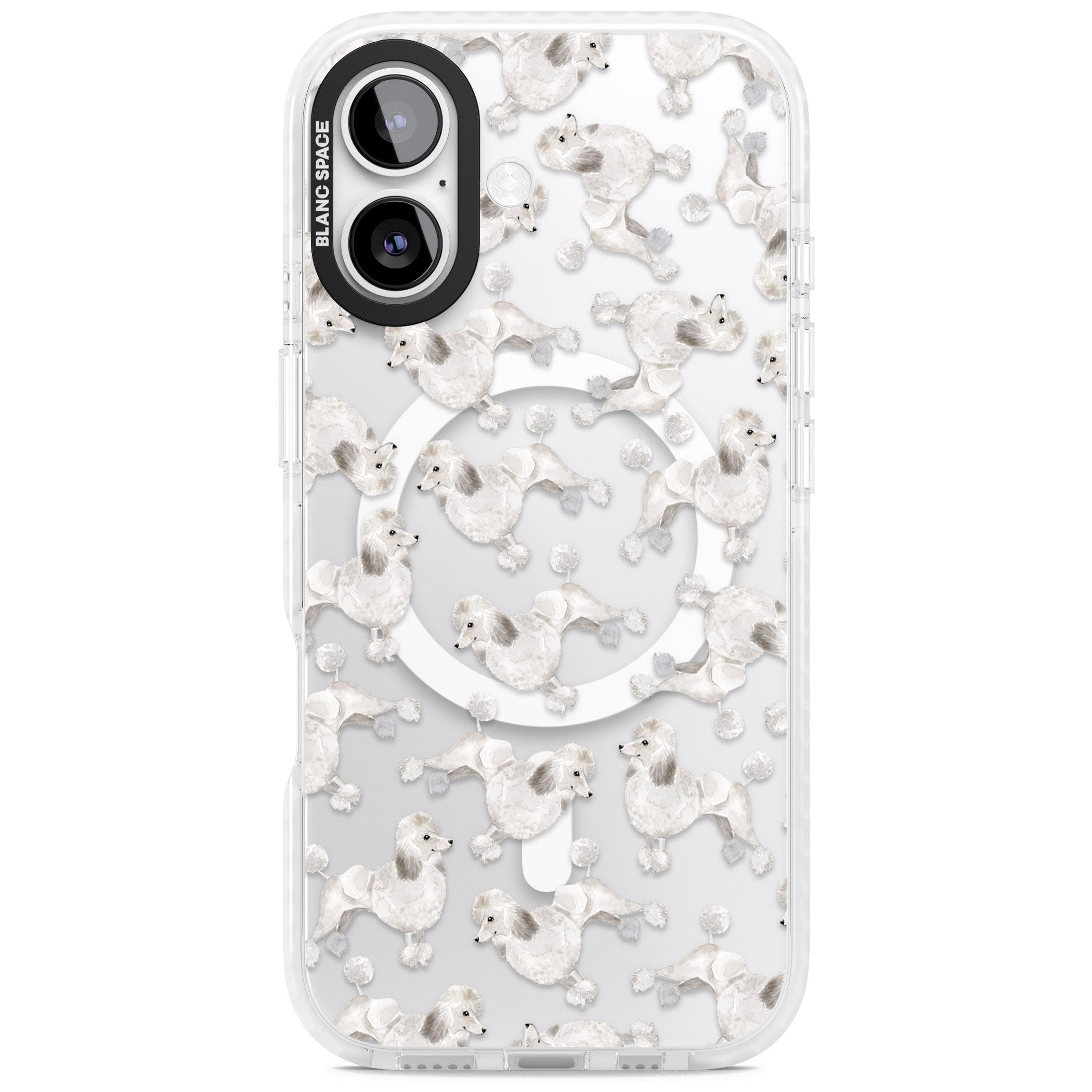Poodle Watercolor Pattern iPhone 17 Impact Pro Clear Phone Case