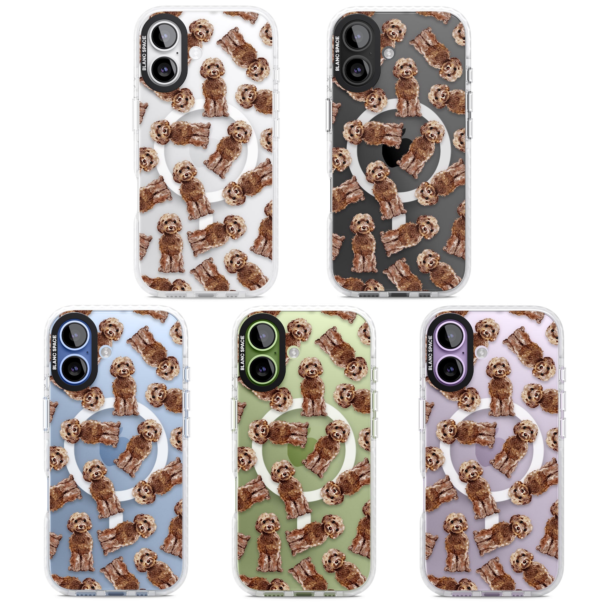 Brown Dog Pattern iPhone 17 Impact Pro Clear Phone Case APT Impact Protection