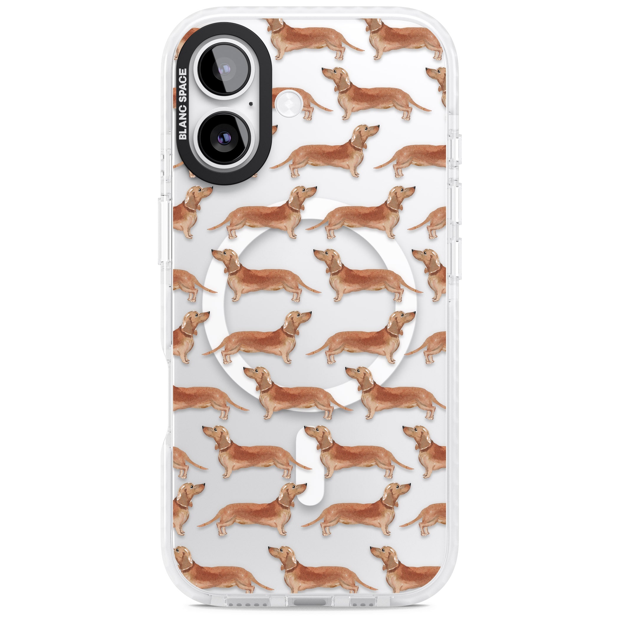Dachshund Watercolor Dog Pattern iPhone 17 Impact Pro Clear Phone Case