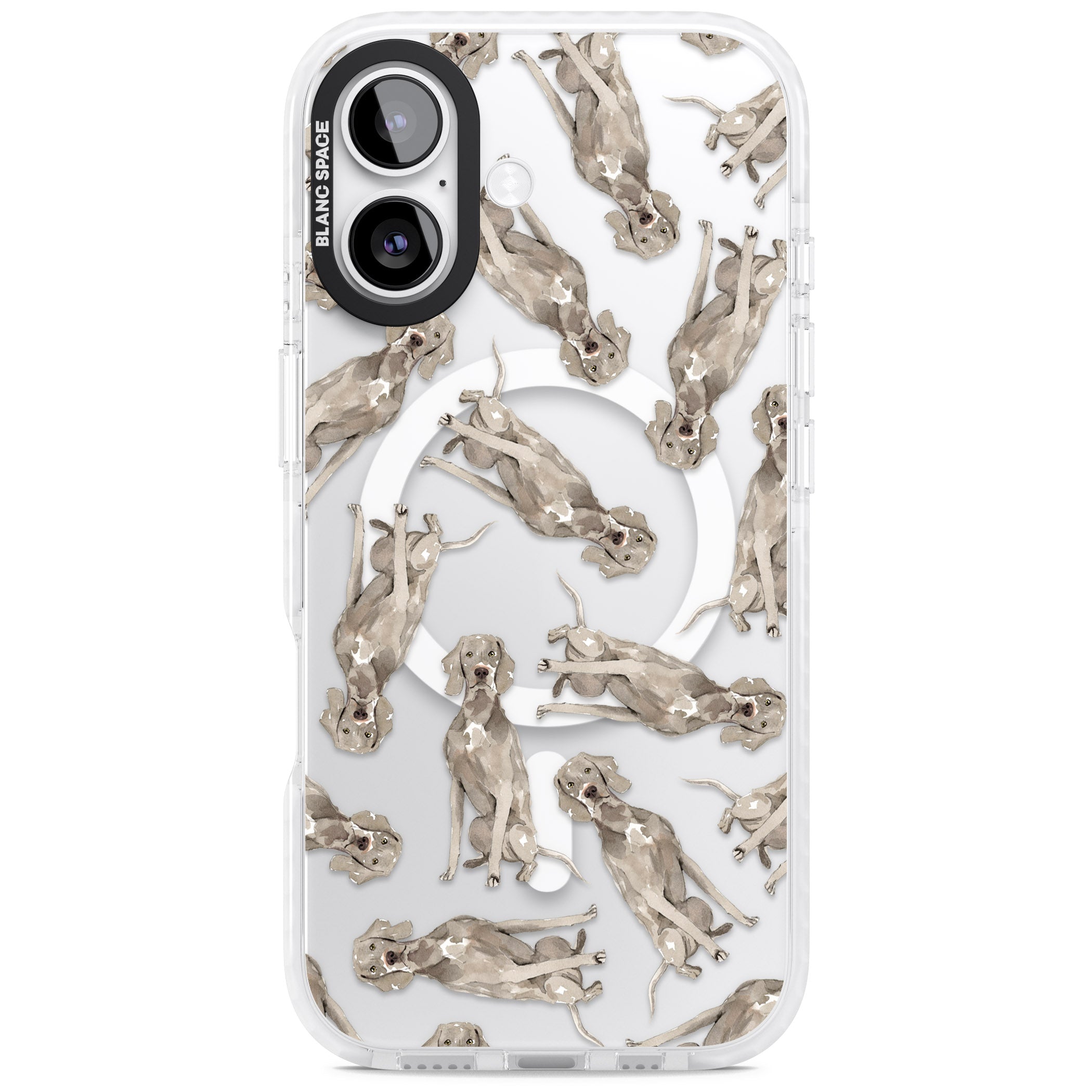 Weimaraner Watercolor Dog iPhone 17 Impact Pro Clear Phone Case