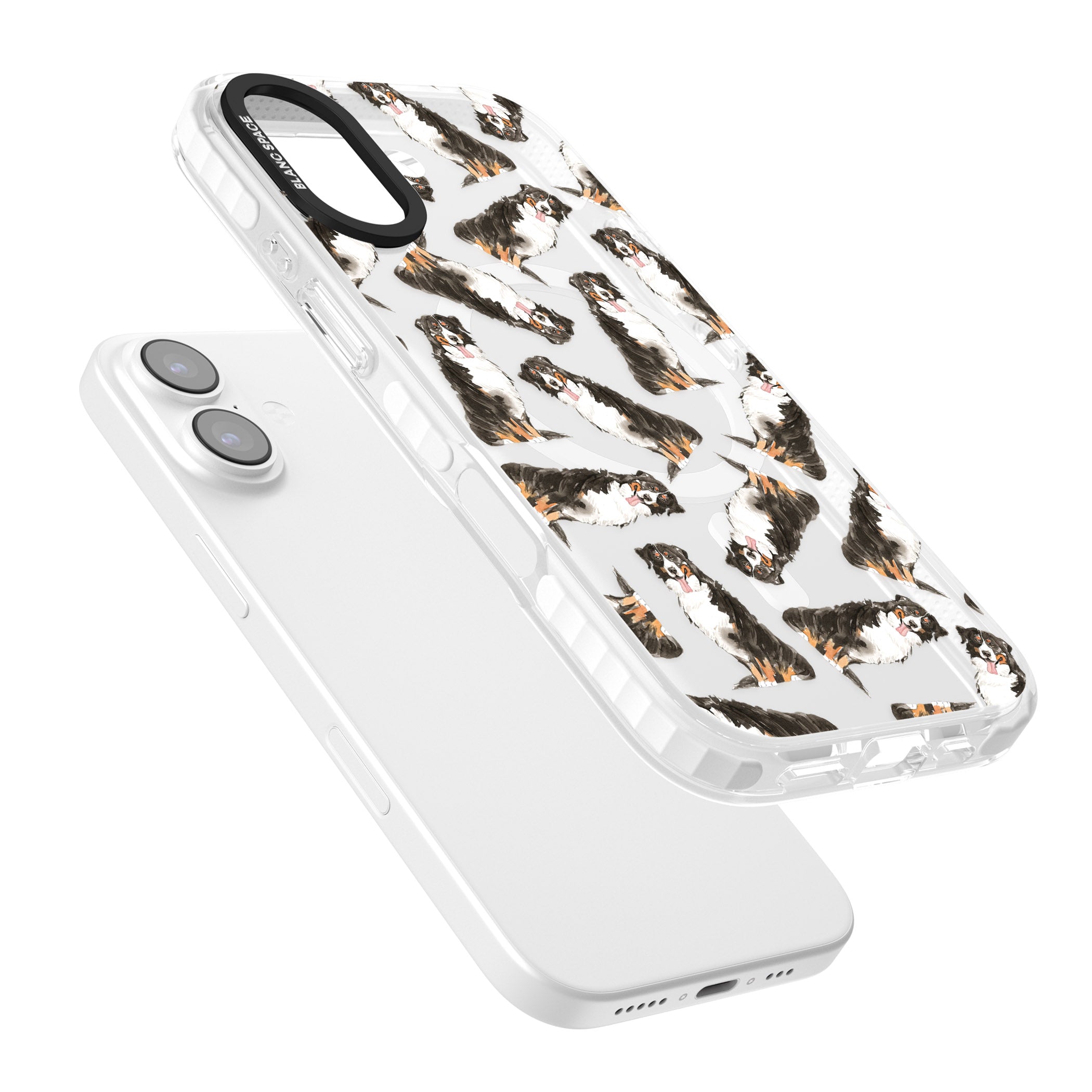 Bernese Mountain Dog Pattern iPhone 17 Impact Pro Clear Phone Case Colours