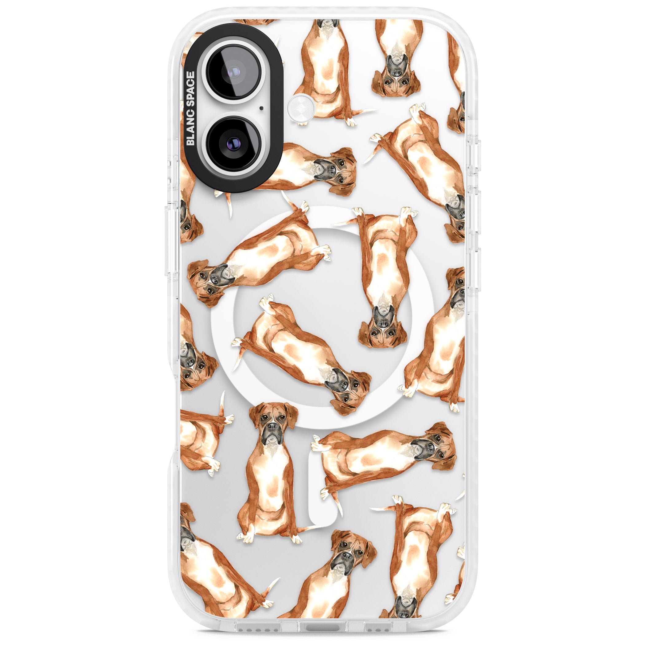 Boxer Watercolor Dog Pattern iPhone 17 Impact Pro Clear Phone Case