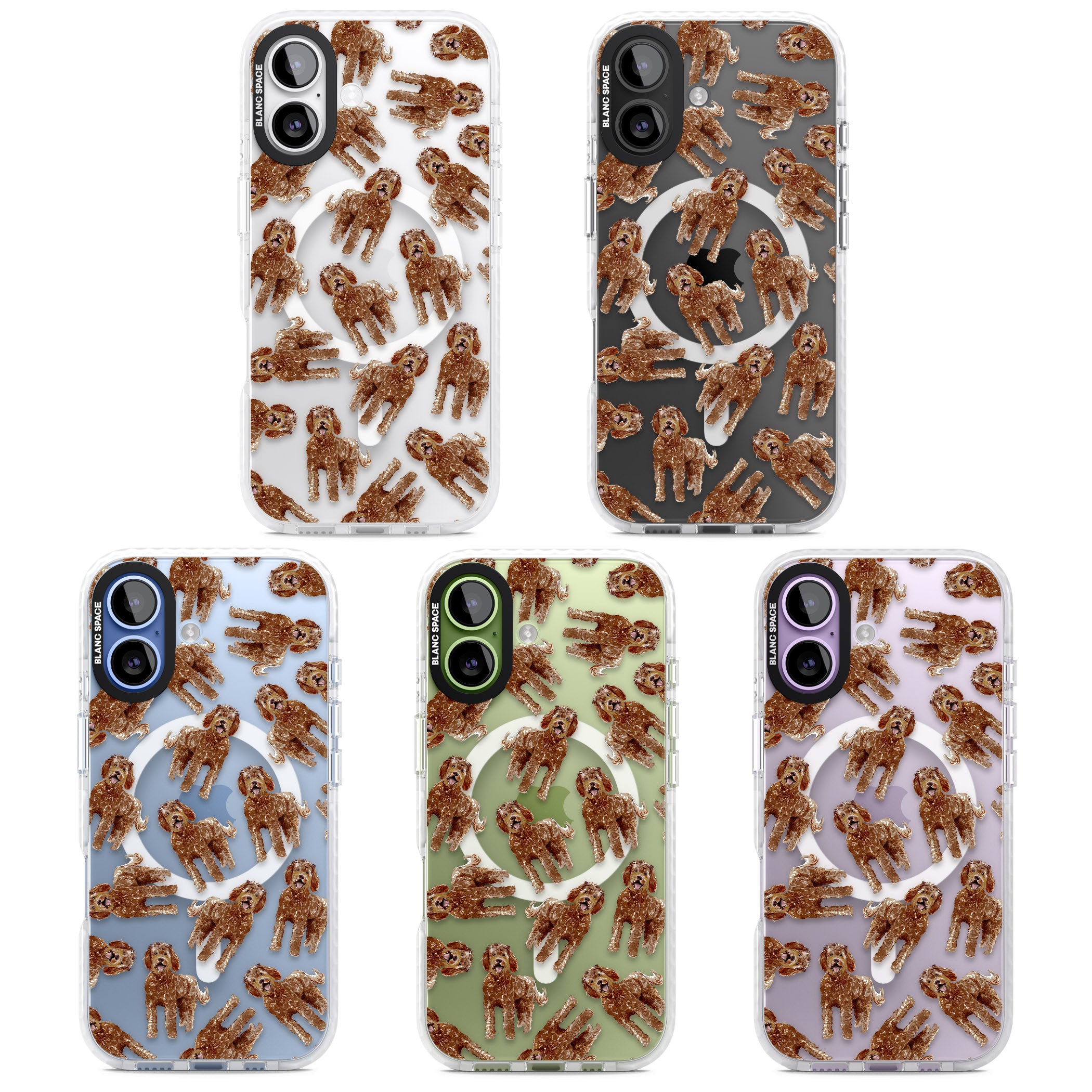 Labradoodle Brown Pattern iPhone 17 Impact Pro Clear Phone Case APT Impact Protection