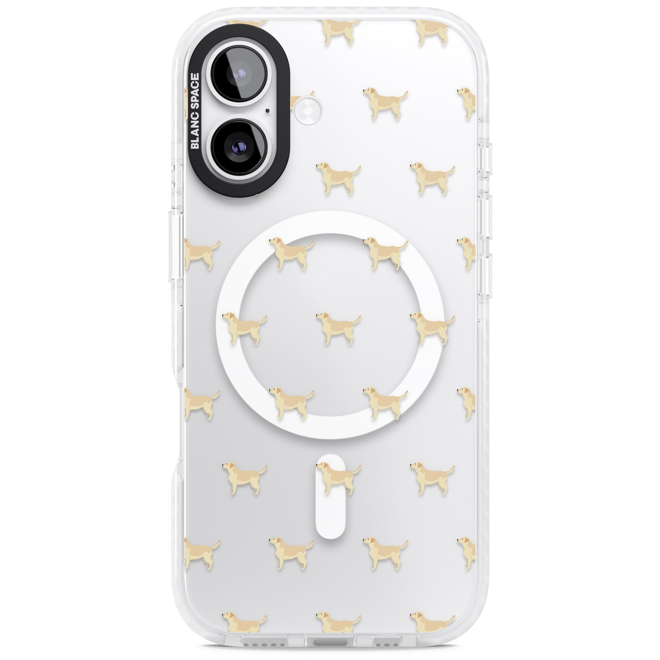 Tan Labrador Dog Pattern iPhone 17 Impact Pro Clear Phone Case