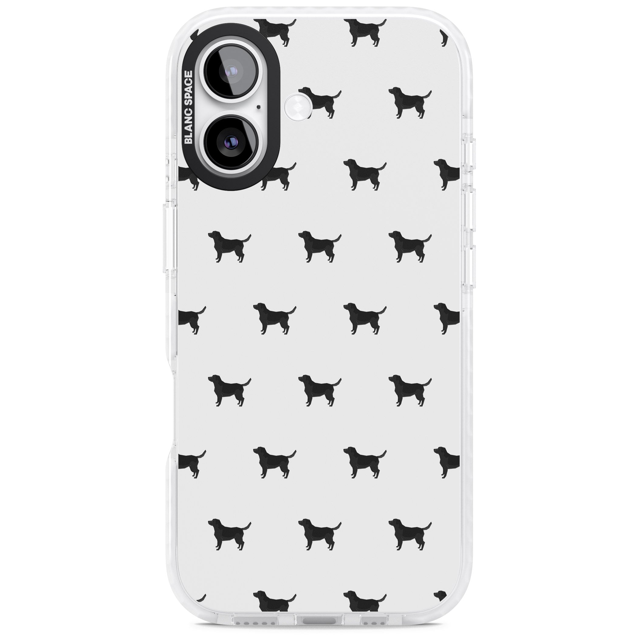 Black Labrador Spot Pattern iPhone 17 Impact Pro Clear Phone Case