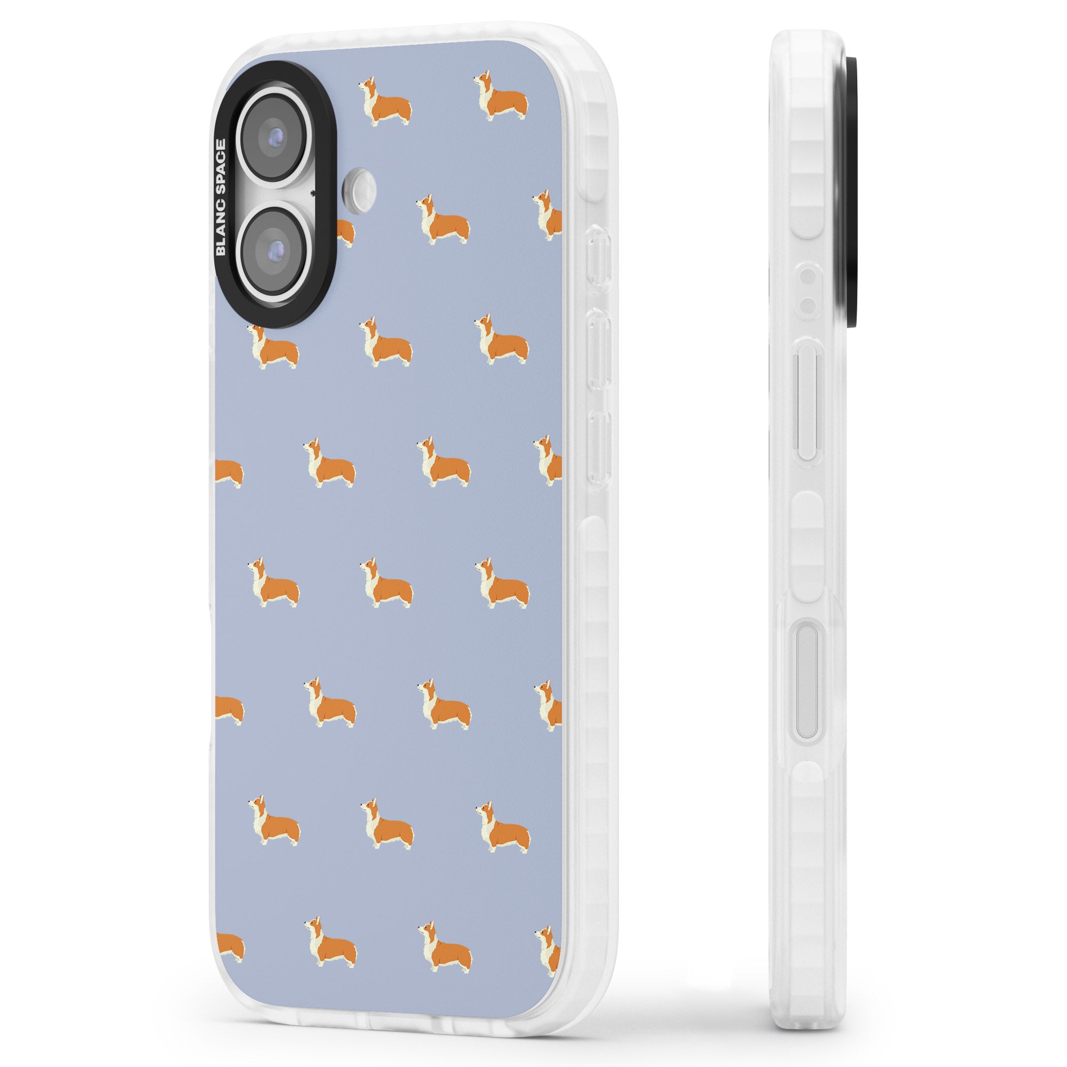 Corgi Pattern iPhone 17 Impact Pro Clear Phone Case Side Profile