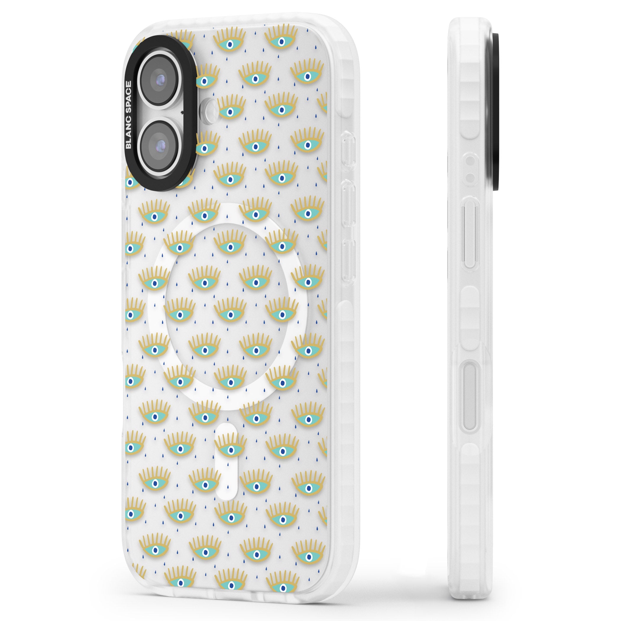 Crying Eyes Pattern iPhone 17 Impact Pro Clear Phone Case Side Profile
