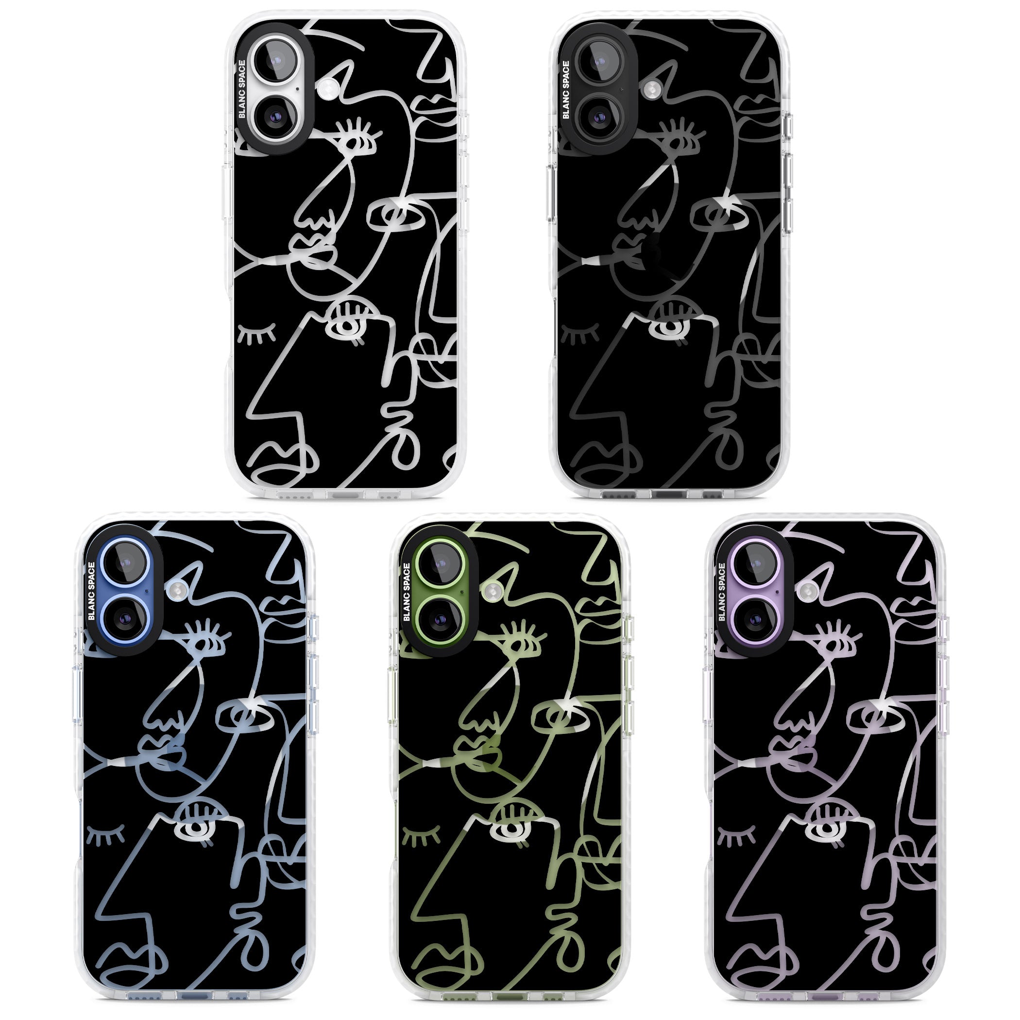 Abstract Line Art Clear Black iPhone 17 Impact Pro Clear Phone Case APT Impact Protection