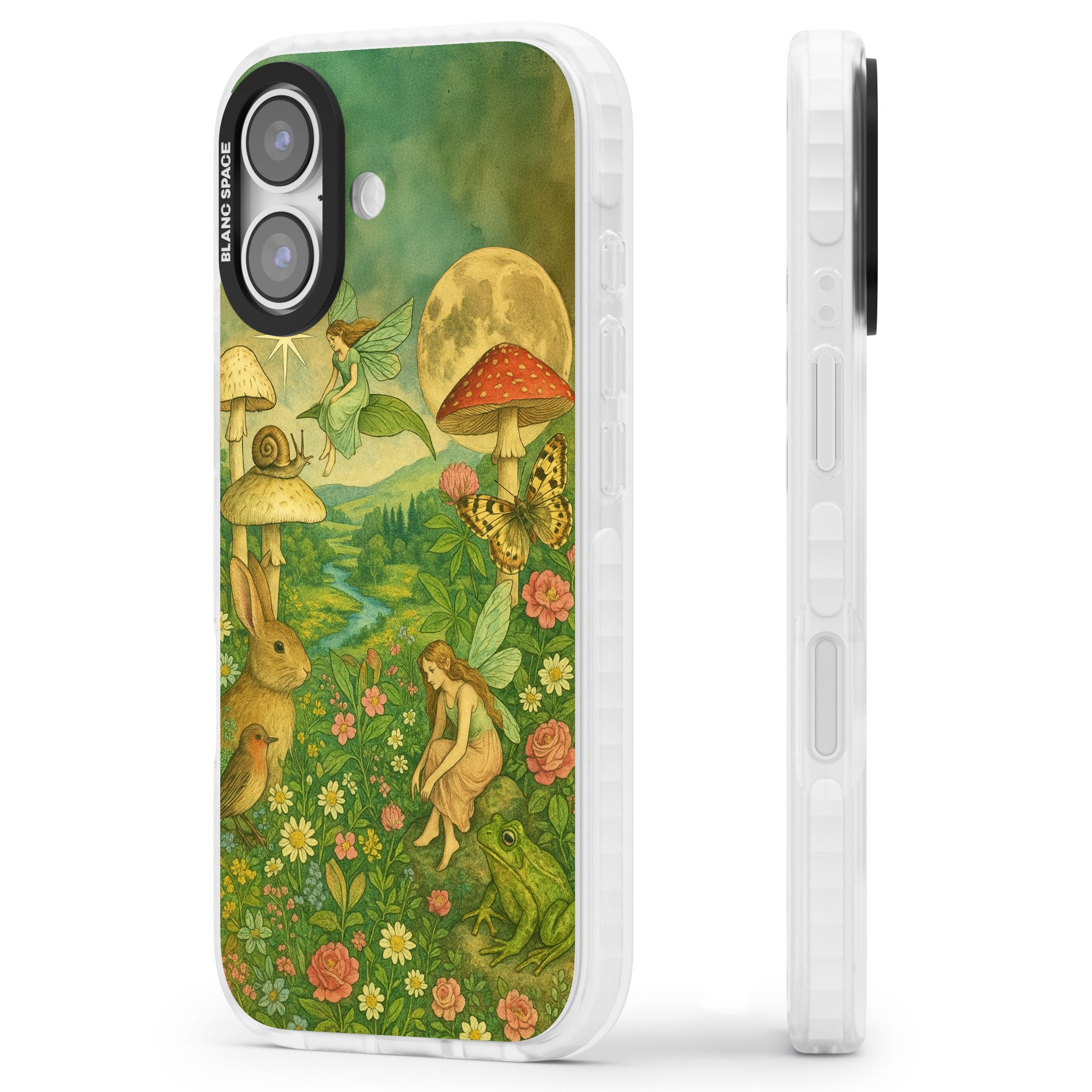 Fairies & Flowers iPhone 17 Impact Pro Clear Phone Case Side Profile