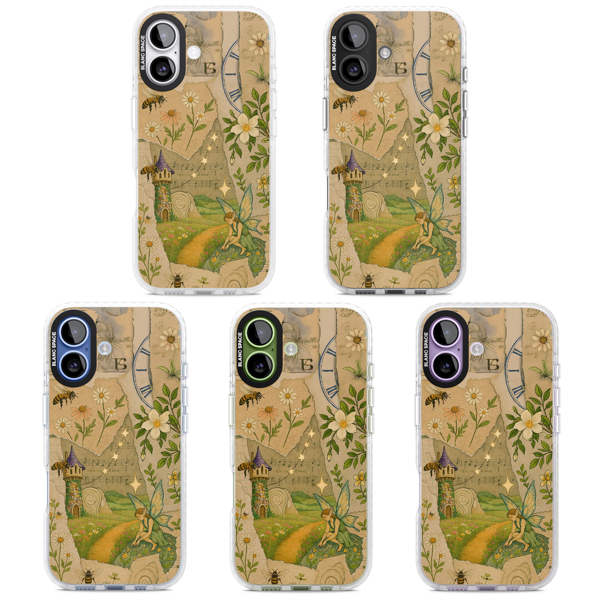 Floral Fairy Collage iPhone 17 Impact Pro Clear Phone Case APT Impact Protection