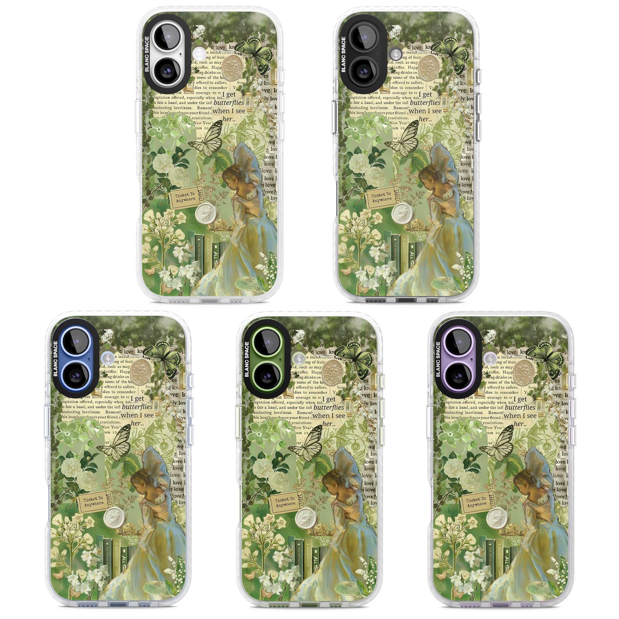 Vintage Green Fairy iPhone 17 Impact Pro Clear Phone Case APT Impact Protection