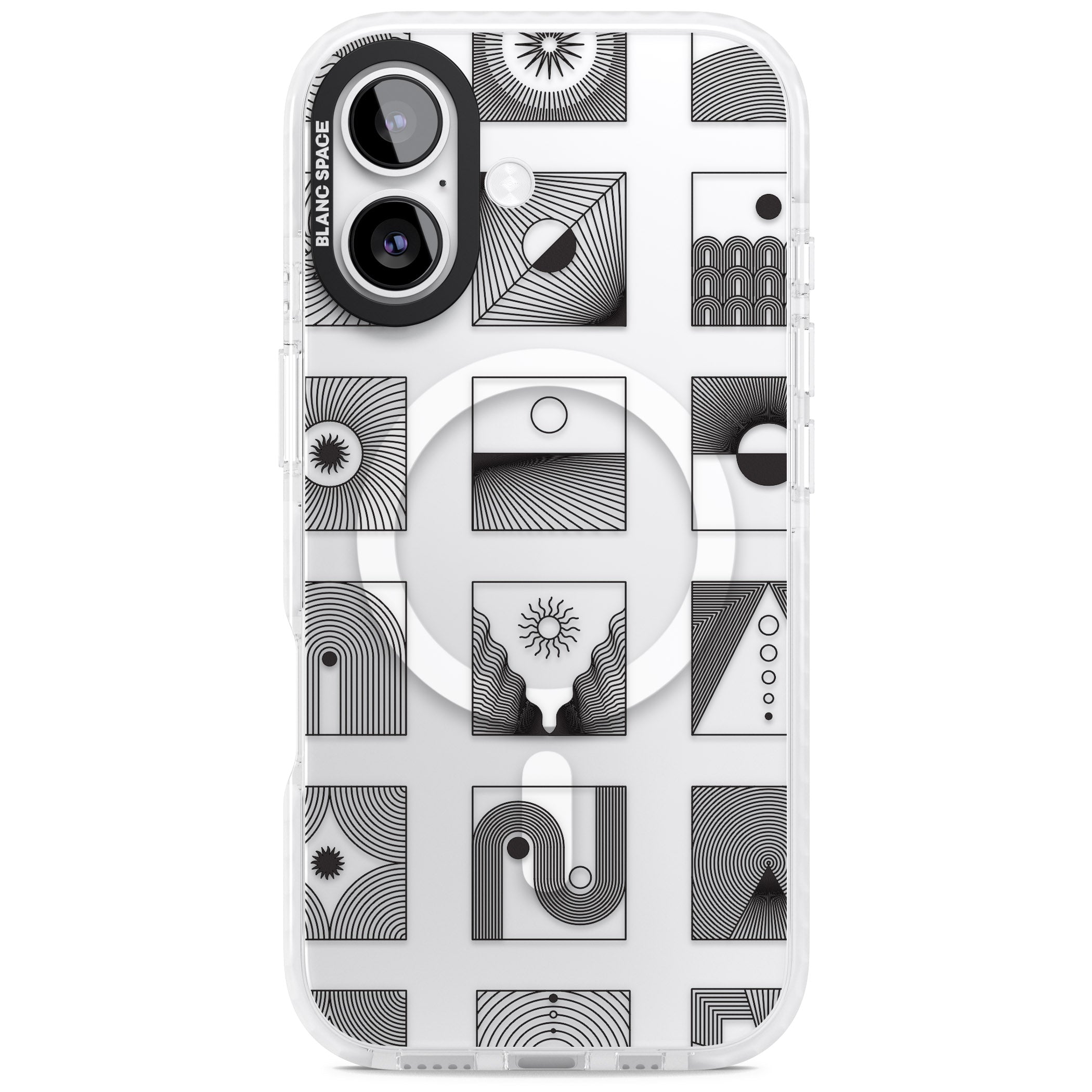 Geometric Pattern Trio: Artistic Blend iPhone 17 Impact Pro Clear Phone Case