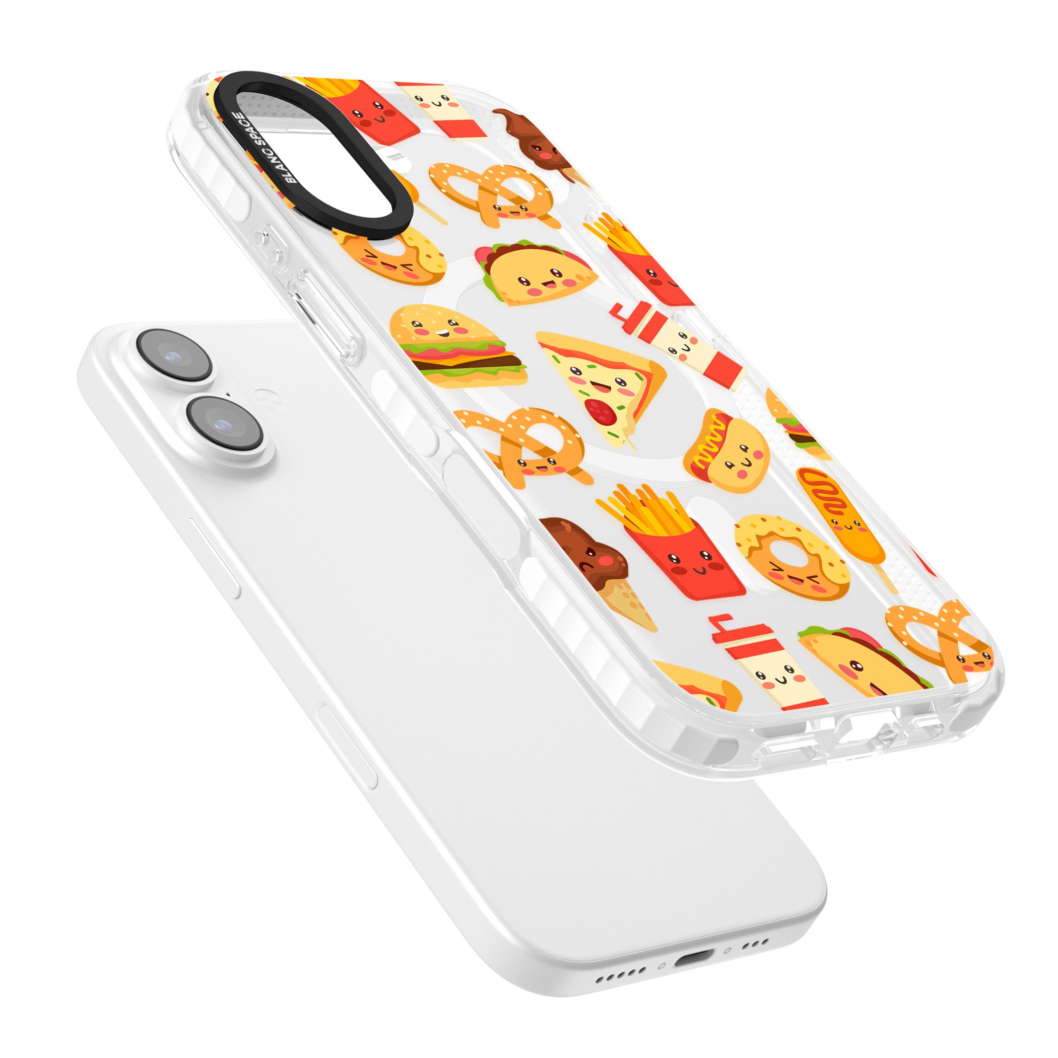 Fast Food Patterns Kawaii Fast Food Mix iPhone 17 Impact Pro Clear Phone Case Colours