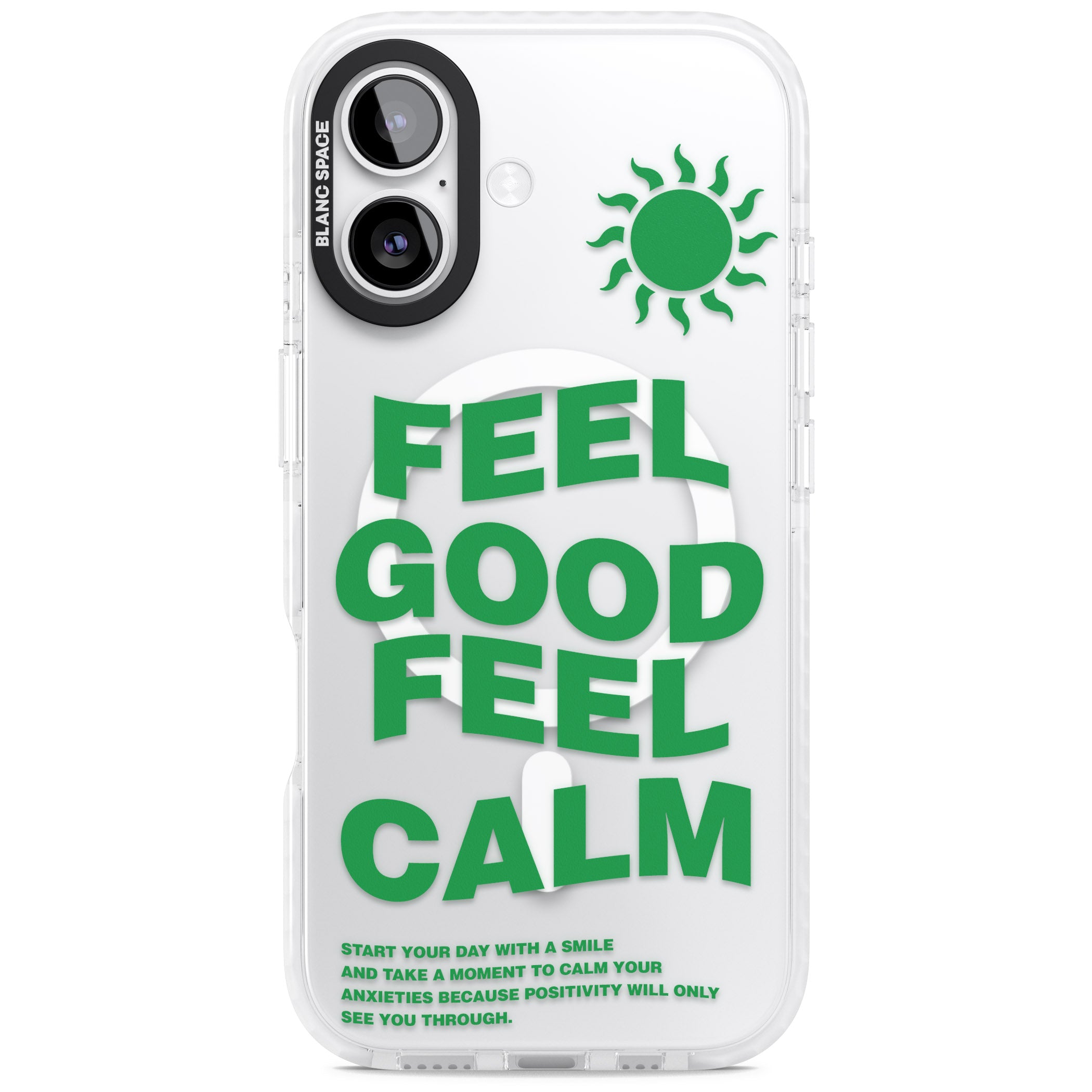Feel Good Feel Calm (Green) iPhone 17 Impact Pro Clear Phone Case