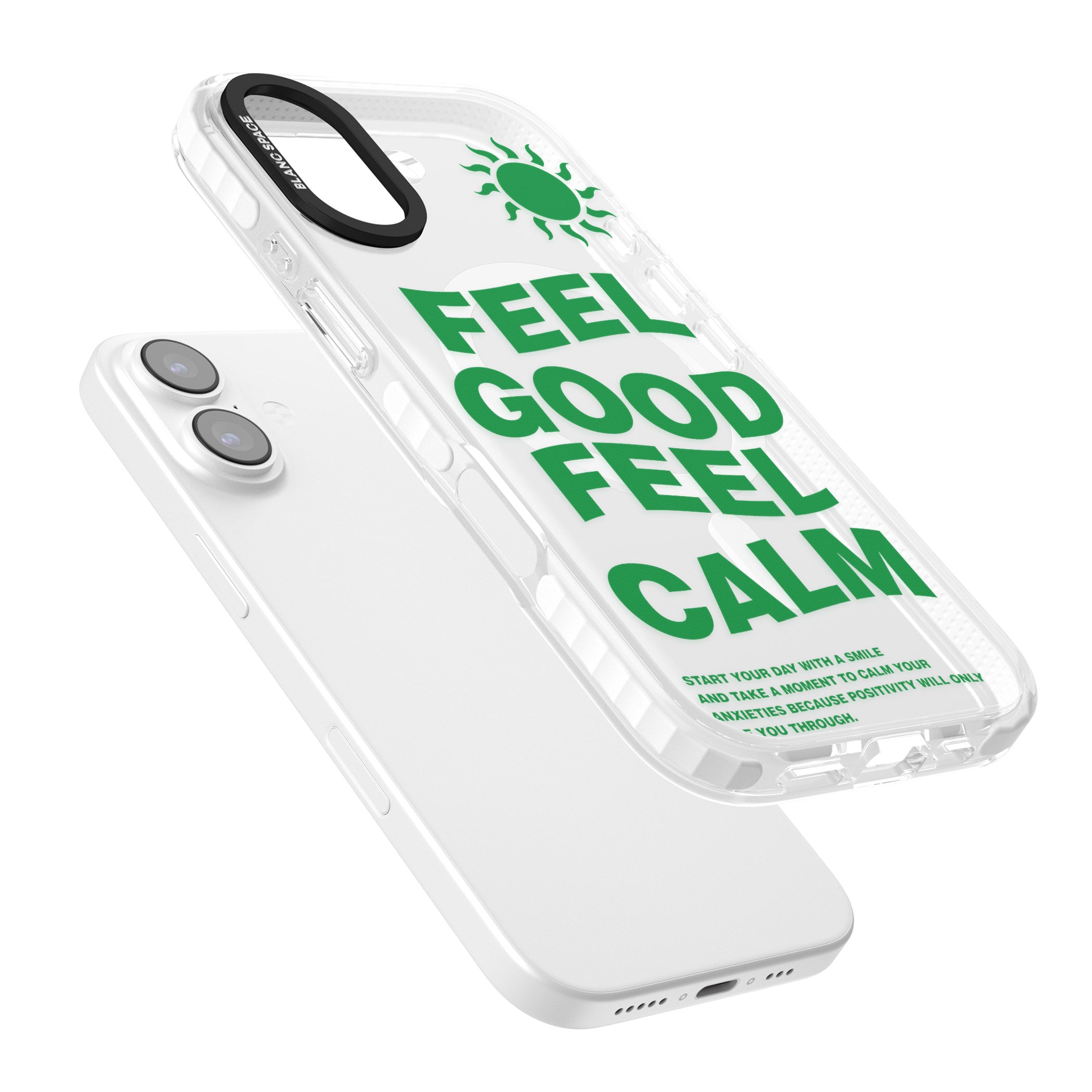 Feel Good Feel Calm (Green) iPhone 17 Impact Pro Clear Phone Case Colours