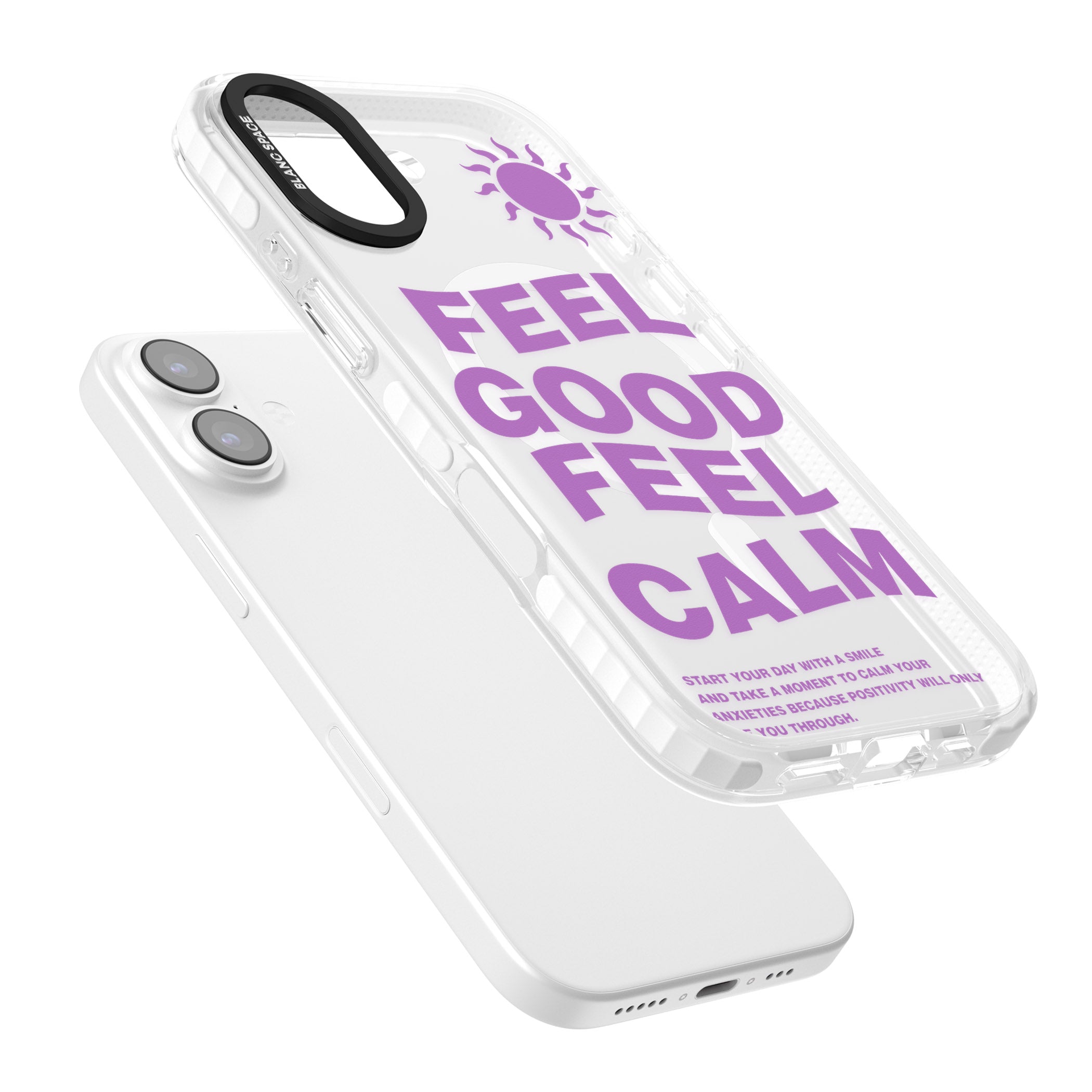 Feel Good Feel Calm (Purple) iPhone 17 Impact Pro Clear Phone Case Colours
