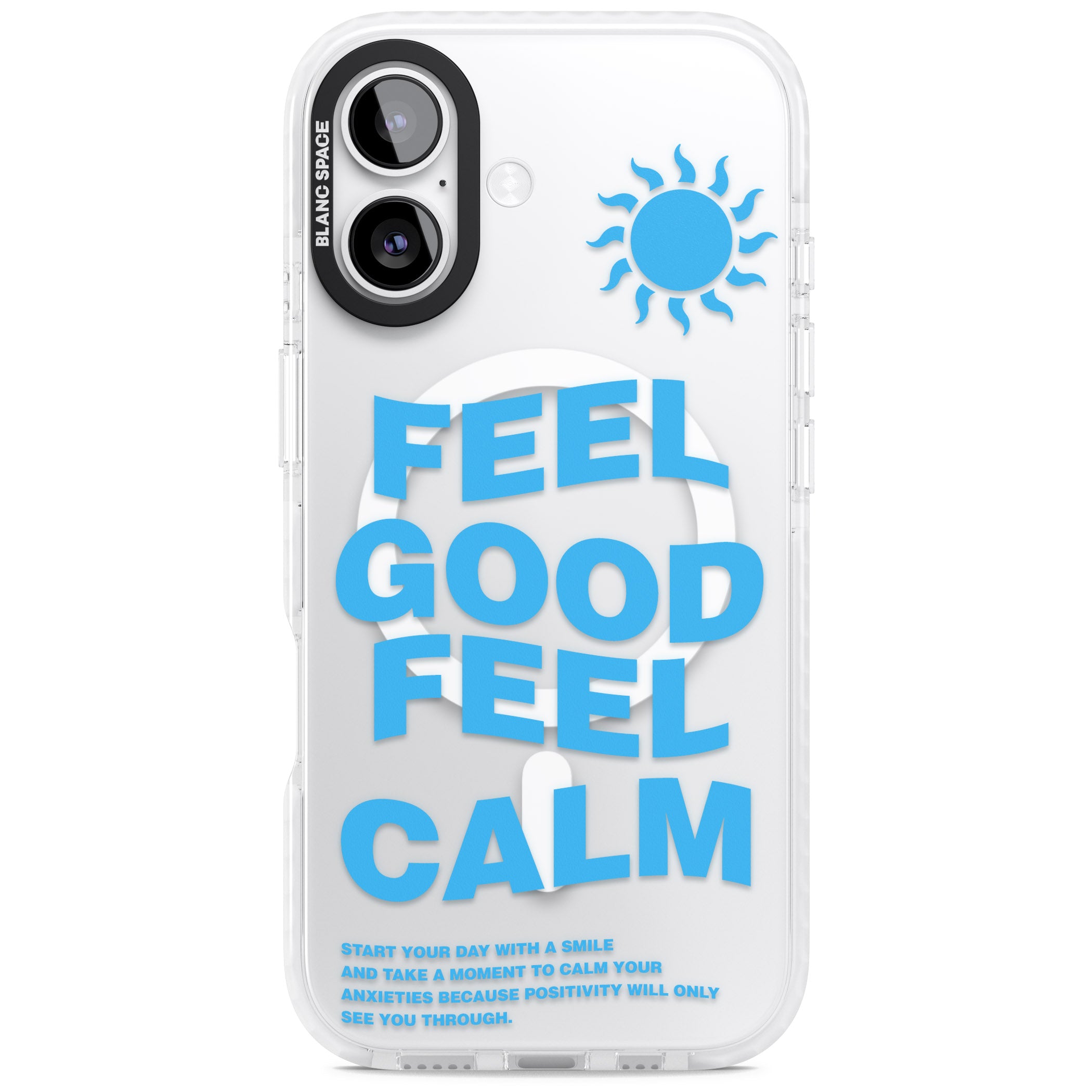 Feel Good Feel Calm (Blue) iPhone 17 Impact Pro Clear Phone Case