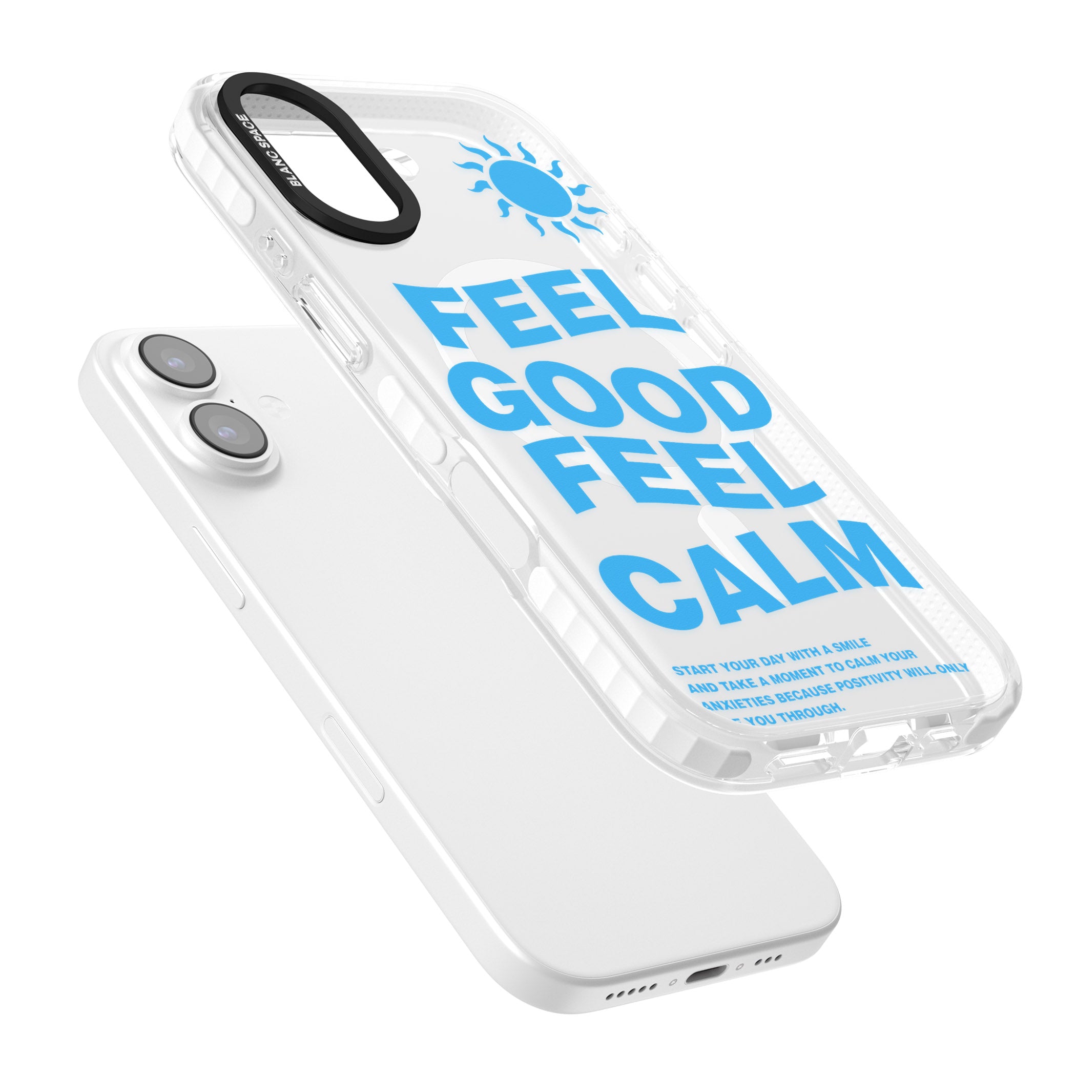 Feel Good Feel Calm (Blue) iPhone 17 Impact Pro Clear Phone Case Colours