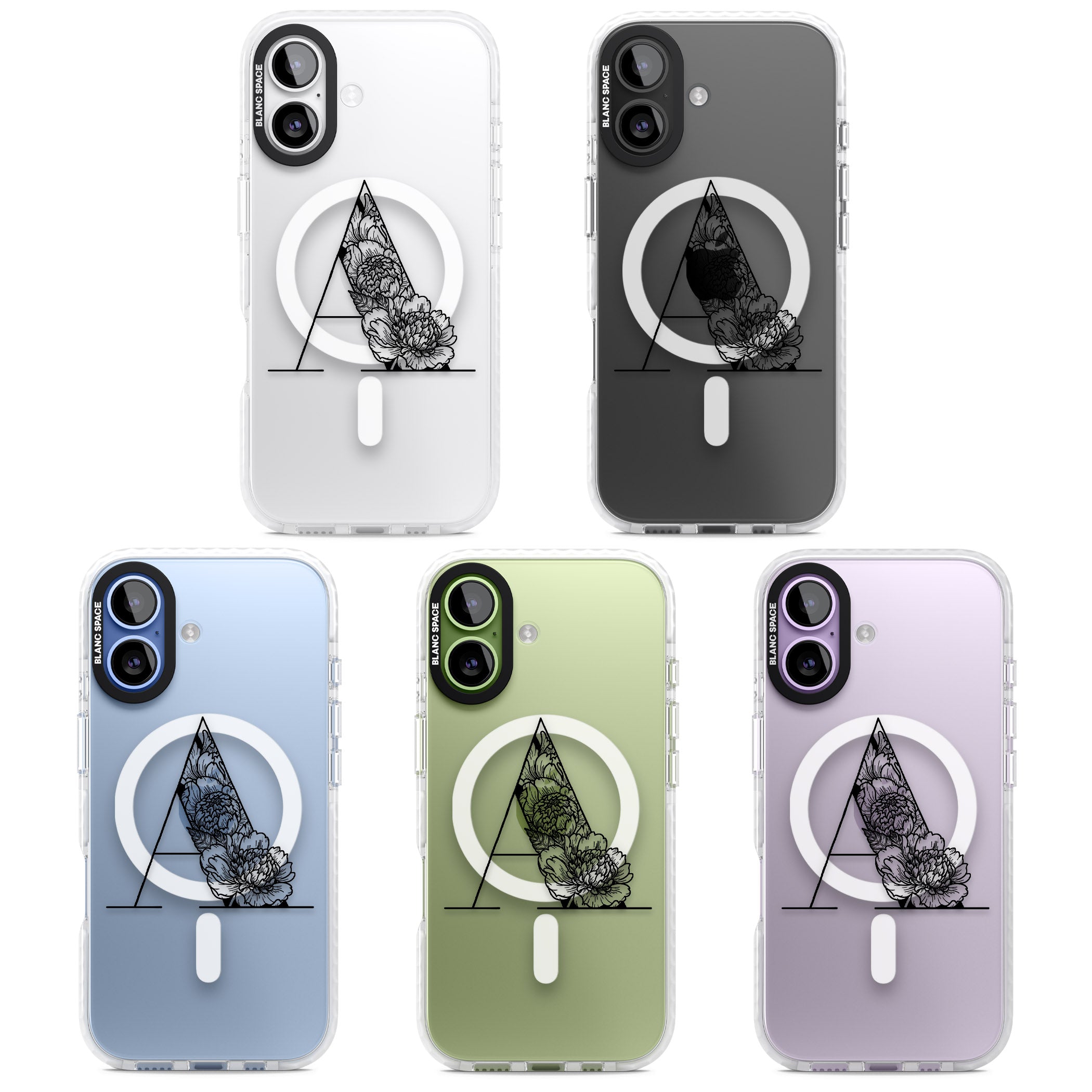 Personalised Floral Monogram iPhone 17 Impact Pro Clear Phone Case APT Impact Protection