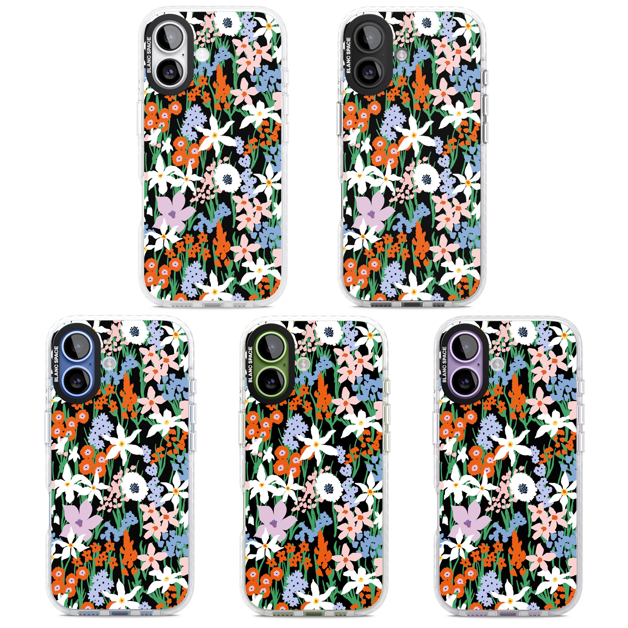 Floral Bloom Meadow Solid iPhone 17 Impact Pro Clear Phone Case APT Impact Protection