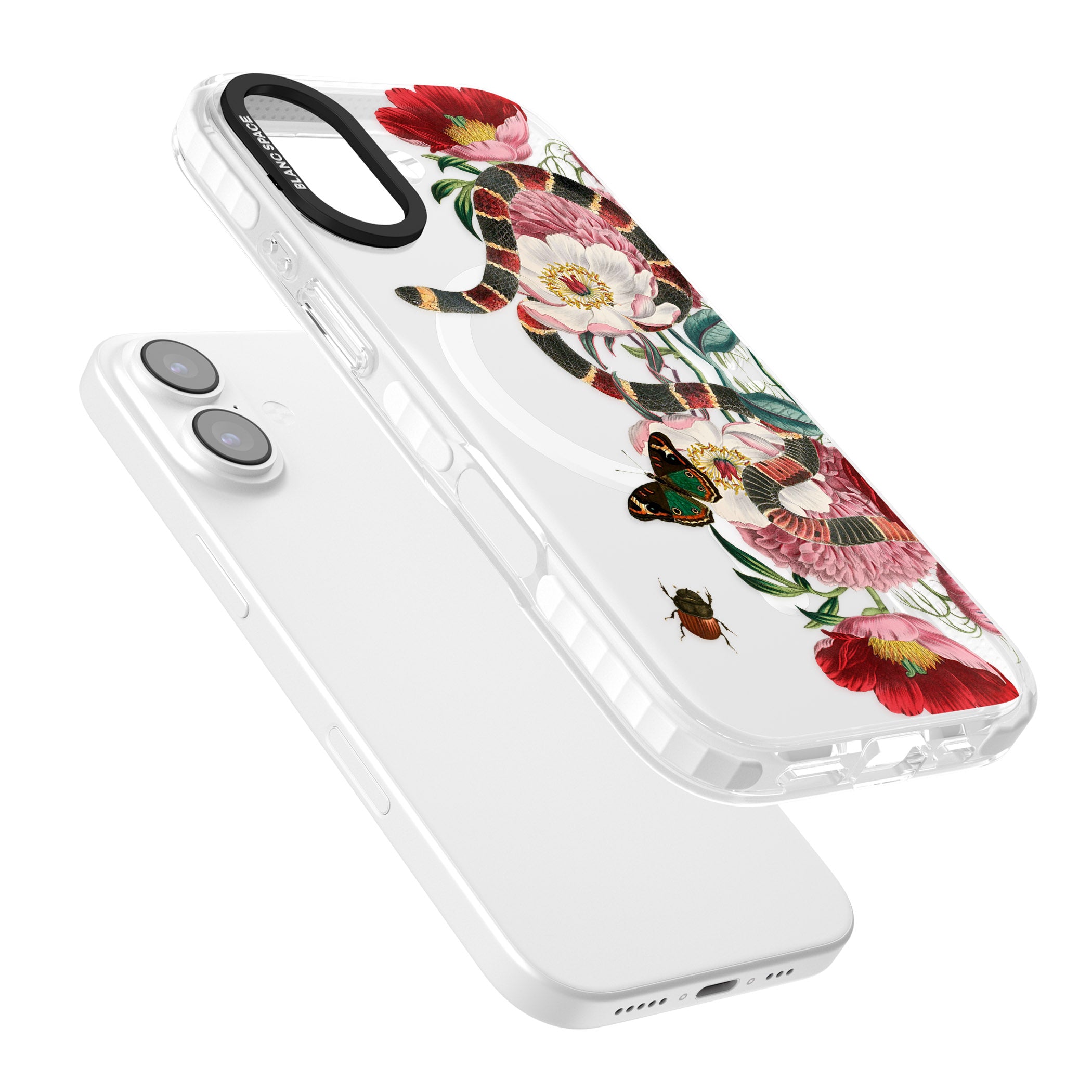 Floral Snake iPhone 17 Impact Pro Clear Phone Case Colours