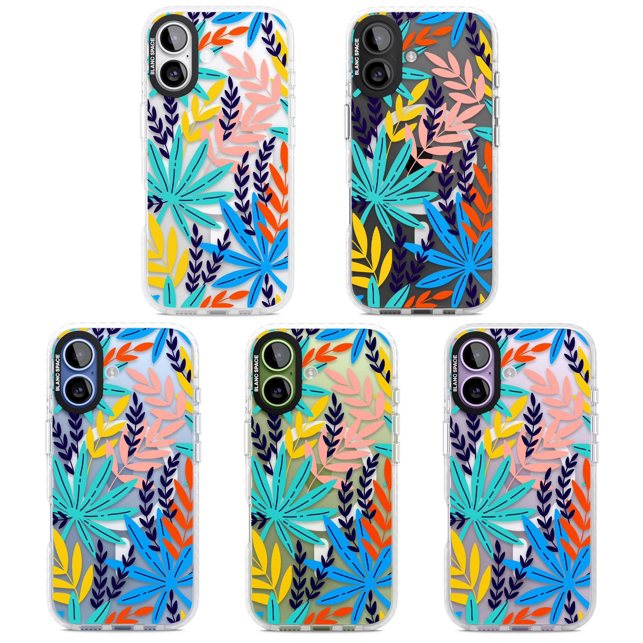 Tropical Palm Leaves iPhone 17 Impact Pro Clear Phone Case APT Impact Protection