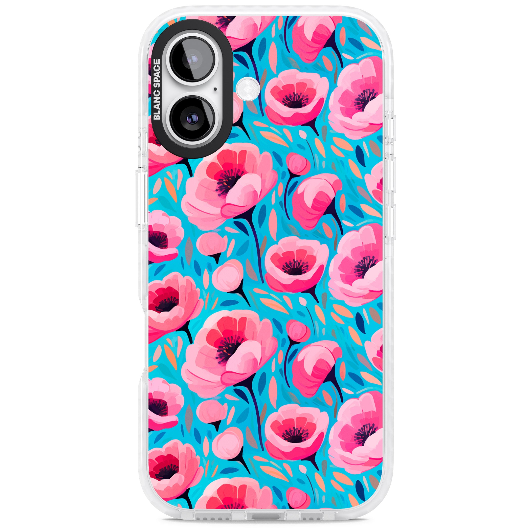 Tropical Pink Poppies iPhone 17 Impact Pro Clear Phone Case
