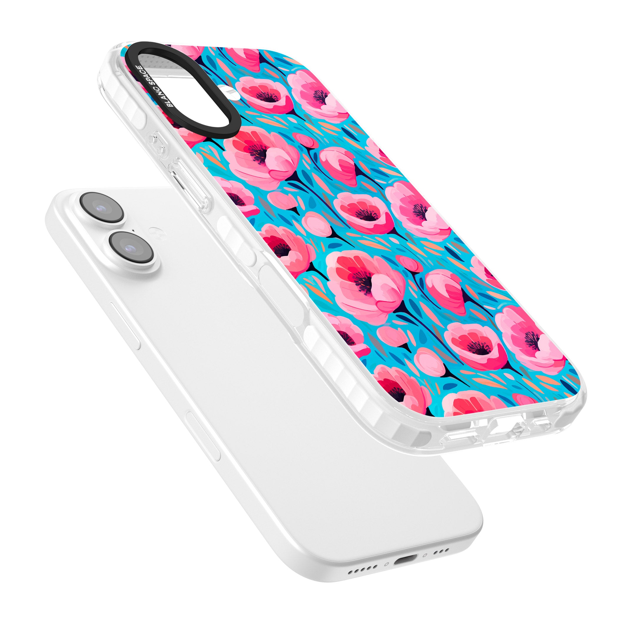 Tropical Pink Poppies iPhone 17 Impact Pro Clear Phone Case Colours